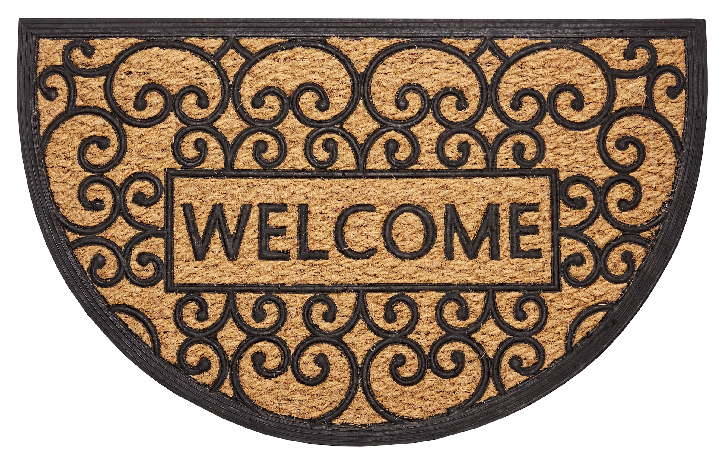 HANSE Home Fußmatte »Welcome, Türmatte«, halbrund, 8 mm Höhe, Kokos, Gummi, Schmutzfangmatte, Outdoor, Rutschfest, Innen, Kokosmatte