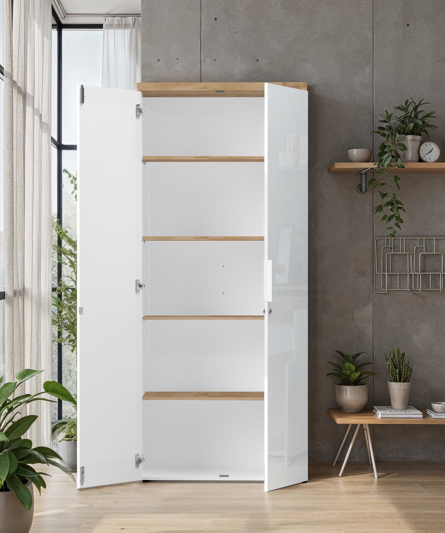 INOSIGN Aktenschrank »Easy B/H 81/190 cm, Büroschrank, Mehrzweckschrank mit 2 Türen« abschließbar, 4 Böden, Metallgriffe, Top 38 mm stark