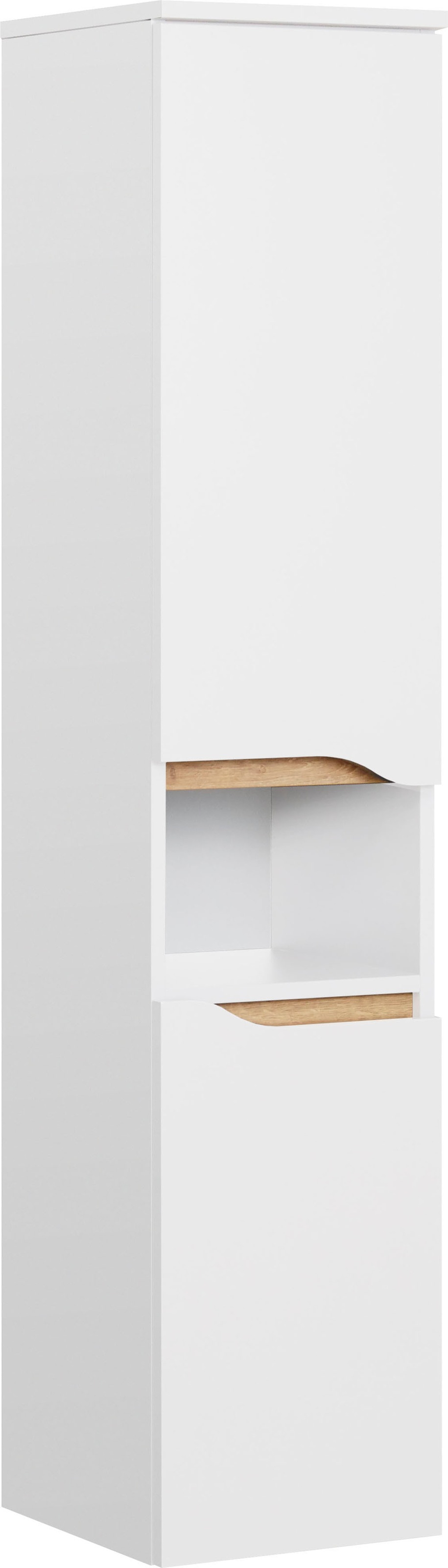Saphir Badmöbel-Set »Quickset 4-teilig, Keramik-Waschtisch und LED-Spiegelschrank«, (5 St.), Midischrank, Unterschrank, inkl. Türdämpfer, 6 Türen, 2 Schubladen