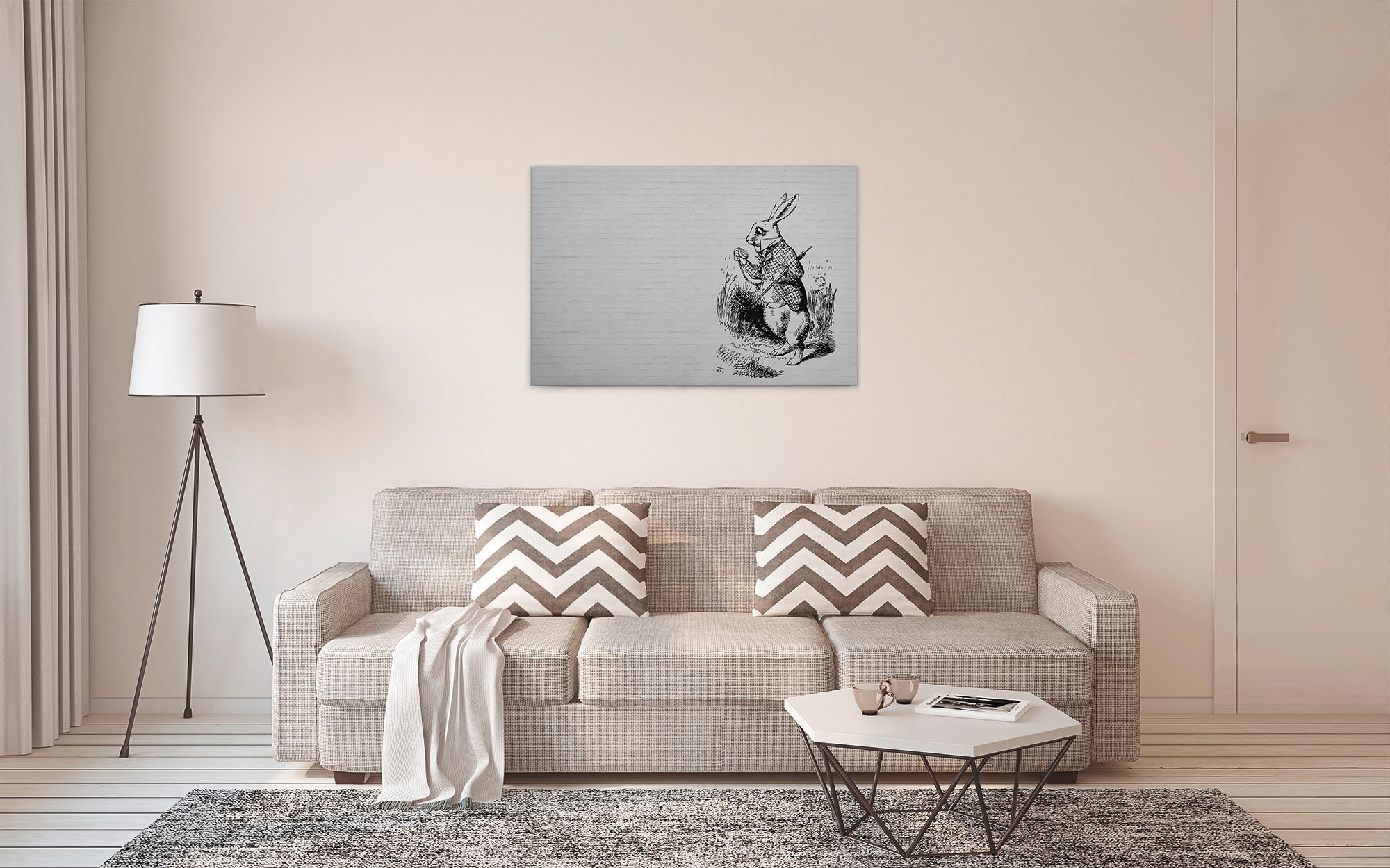A.S. Création Leinwandbild »bunny« Kunst | Tiere 1 Stk. tlg. Schwarz-Weiß Zeichnung Hase Keilrahmen Leinwand-Bild Wohnzimmer modern