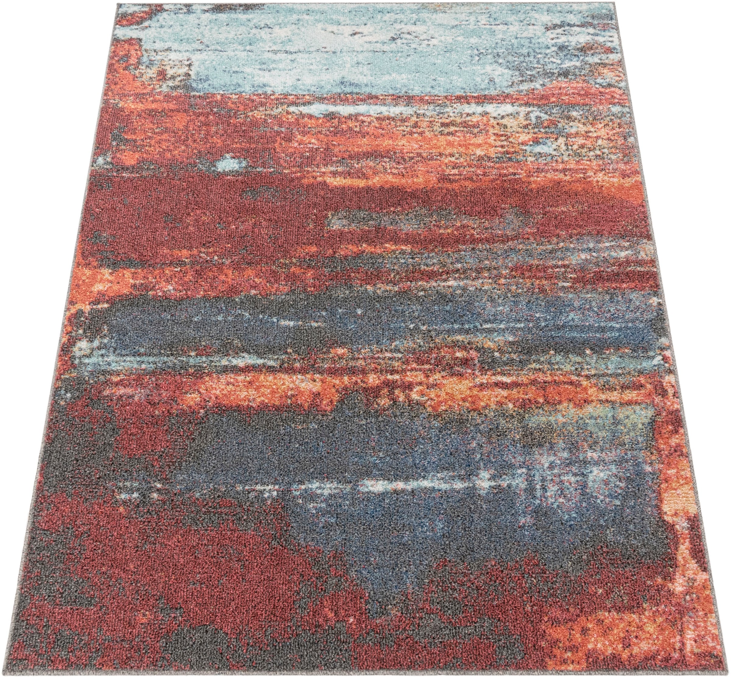Paco Home Teppich »Ryan 933«, rechteckig, 12 mm Höhe, Kurzflor, modernes abstraktes Design, Wohnzimmer, Schlafzimmer