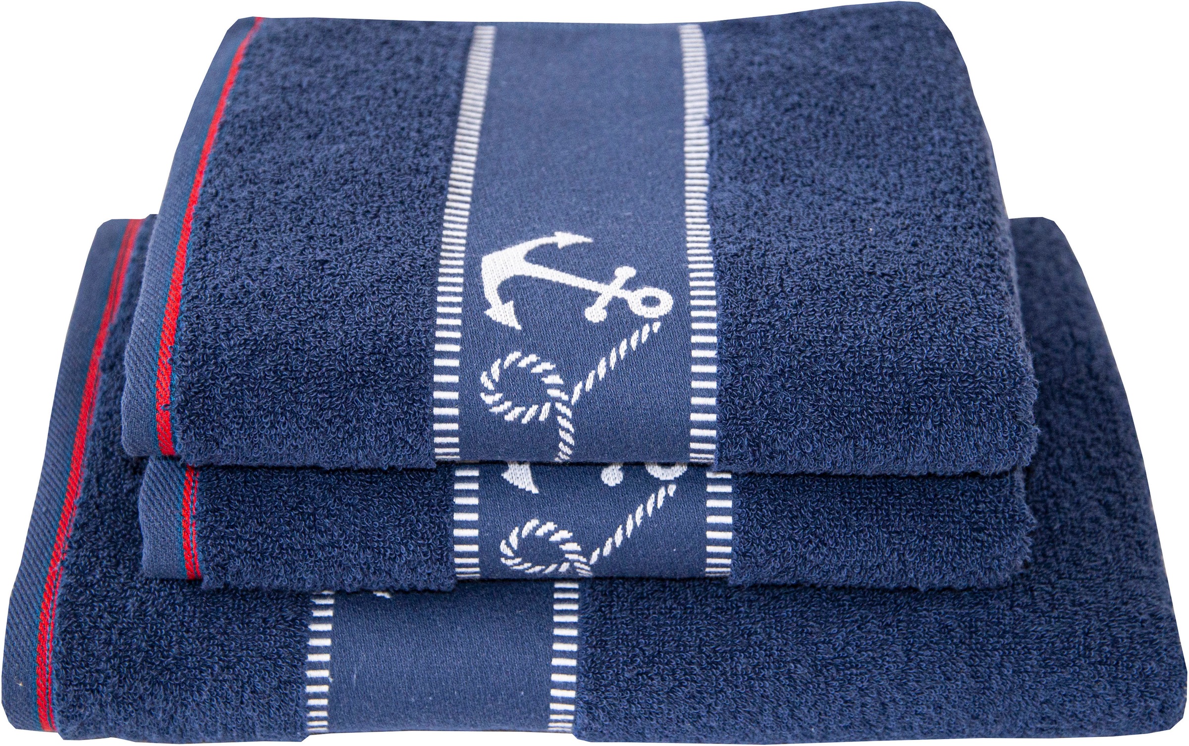 Dyckhoff Handtuch Set »Maritim, Voyage«, Set, 3 tlg., Frottier, 2 Handtüche günstig online kaufen