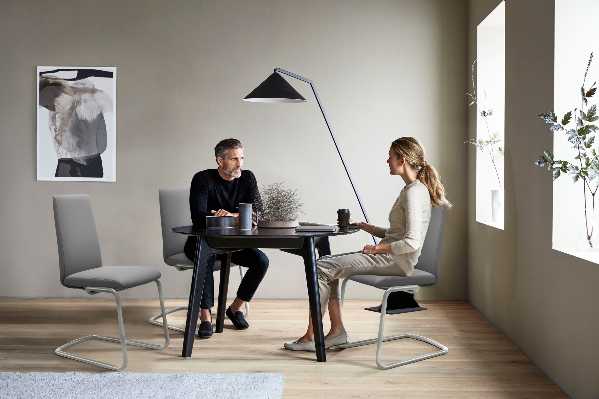 Stressless® Polsterstuhl »Laurel«, Leder BATICK, Low Back, Größe M, mit Beinen aus Stahl in Chrom glänzend