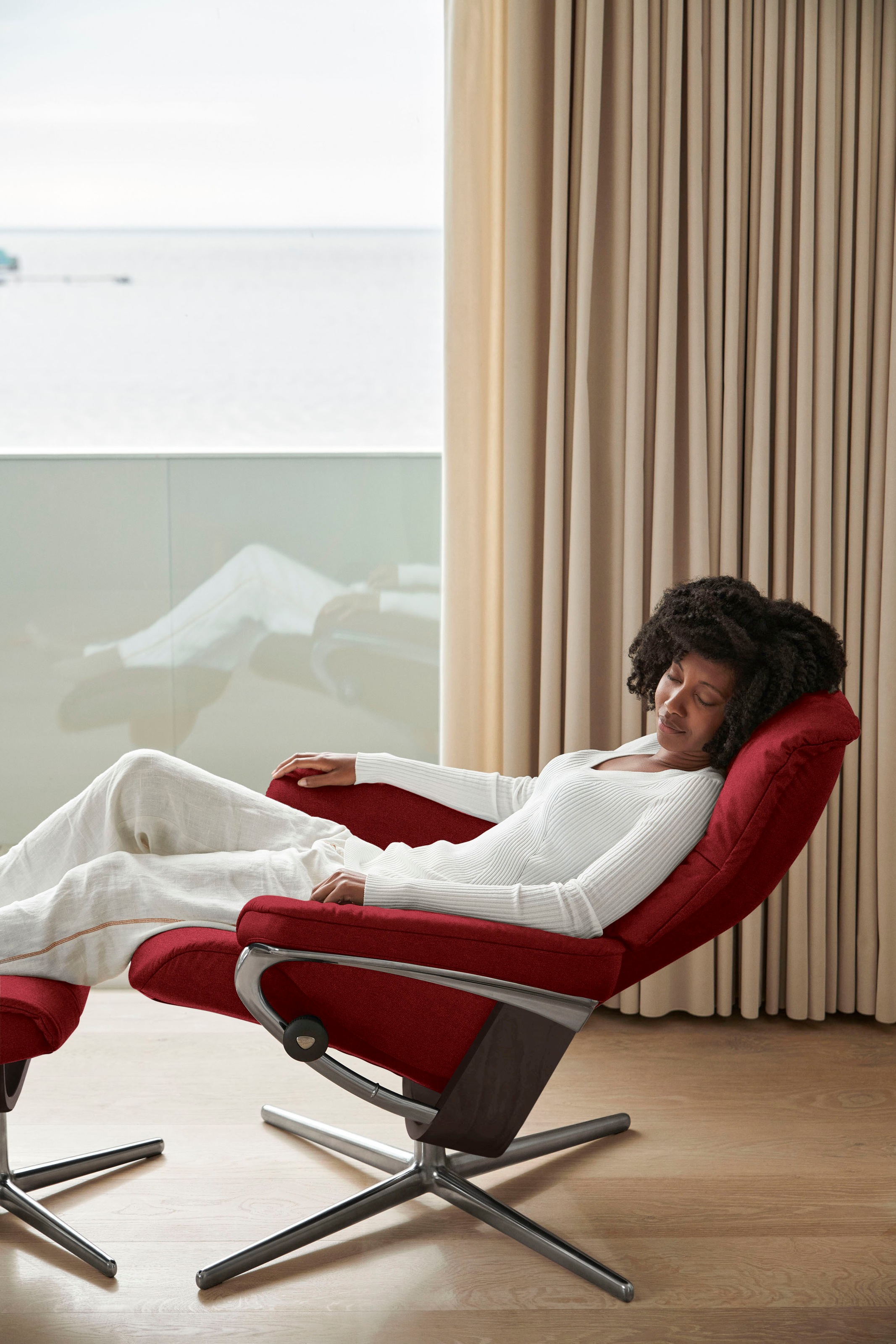 Stressless® Fußhocker »Mayfair«, mit Cross Base, Größe S, M & L, Holzakzent Wenge