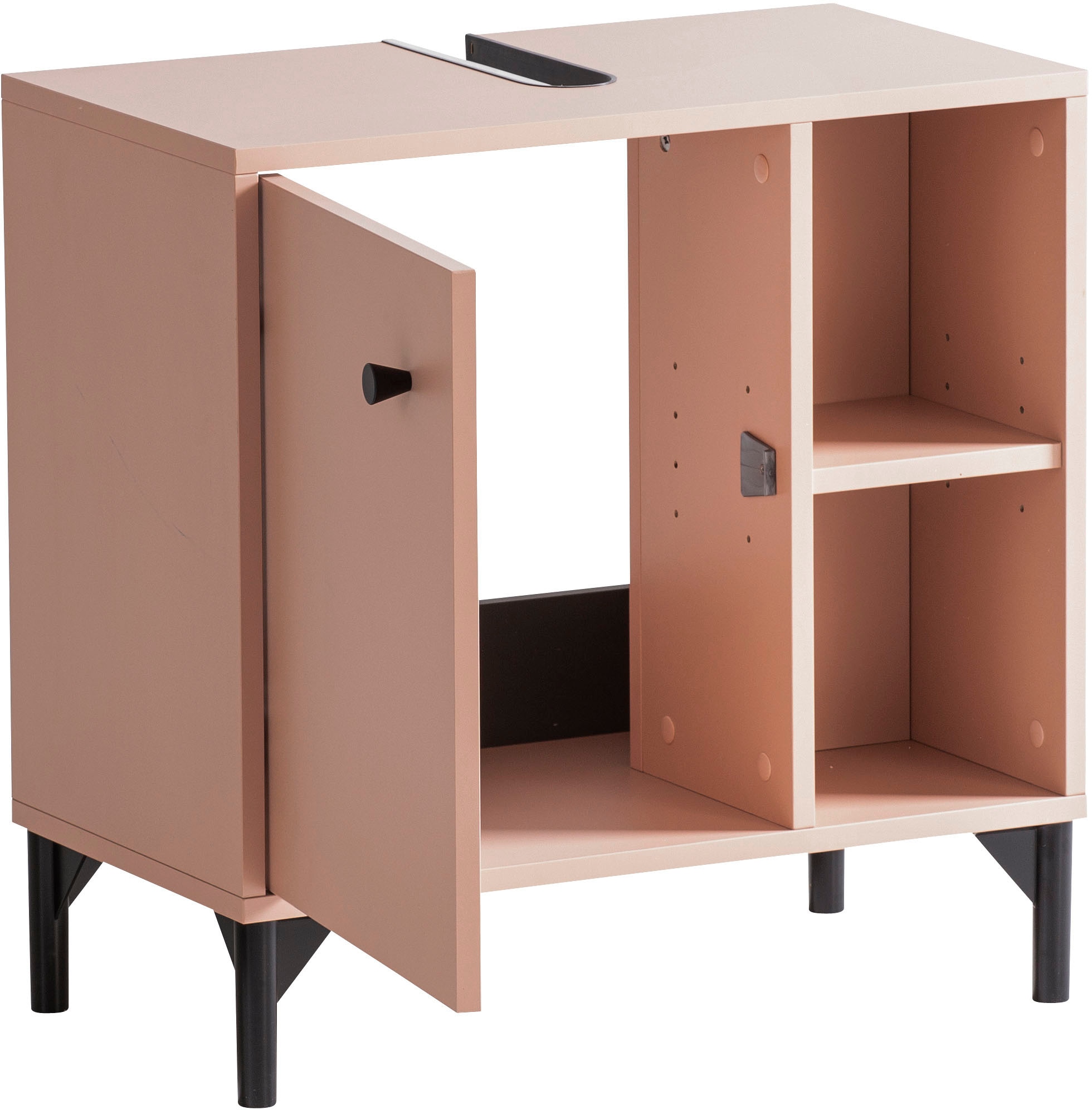 Schildmeyer Waschbeckenunterschrank »Smash«, Breite 60 cm (1-St) Apricot Dekor, mit Metallbeschlägen