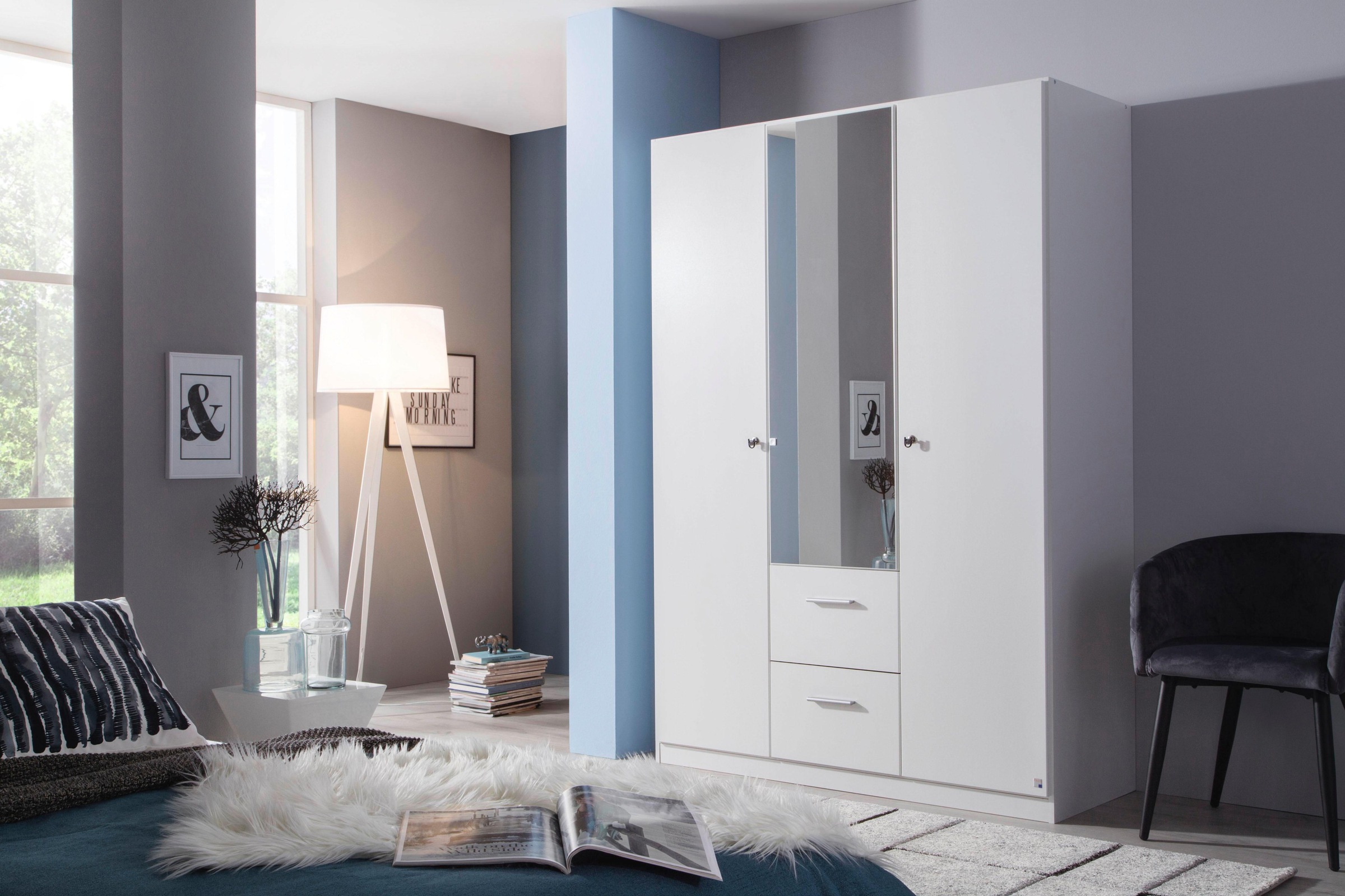 rauch Drehtürenschrank »Kleiderschrank Schrank Garderobe Schlafzimmer Büroschrank BUCHHOLZ«, (mit Schloss, in Breite 90, 135 und 180 cm), Schubladen mit viel Stauraum mit abschließbaren Türen MADE IN GERMANY