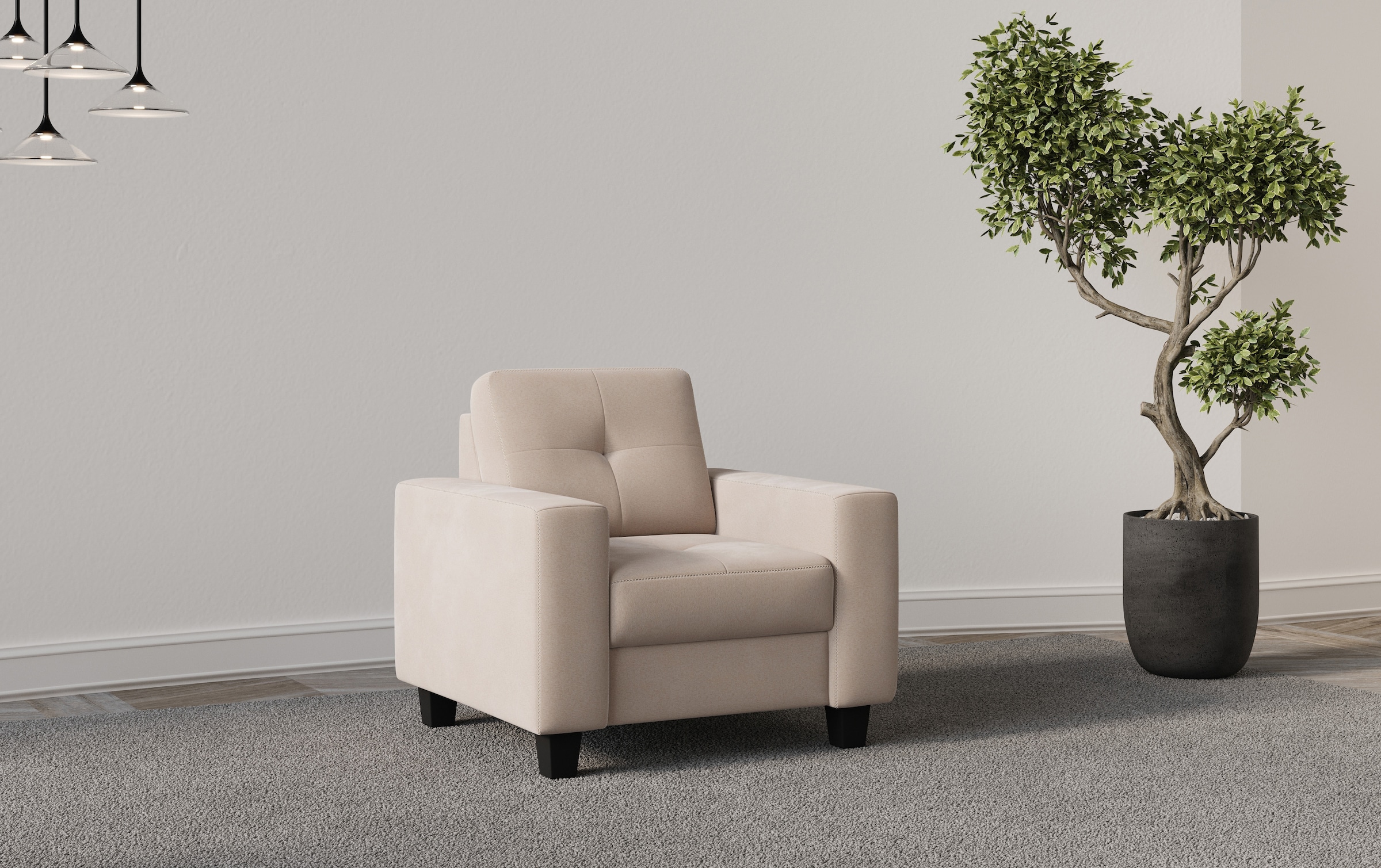 Home affaire Sessel »Varese« Kreuznaht in beige günstig online kaufen