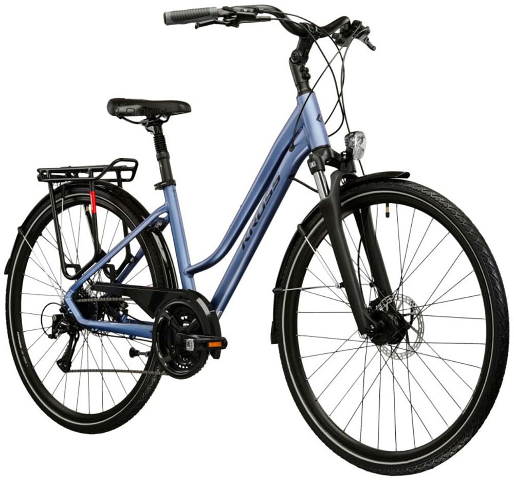 Kross Trekkingrad »Damen-Trekkingrad 28" Trans 4.0 Blau 24 Gänge« 24 Gang Shimano ACERA M3020 Schaltwerk Kettenschaltung