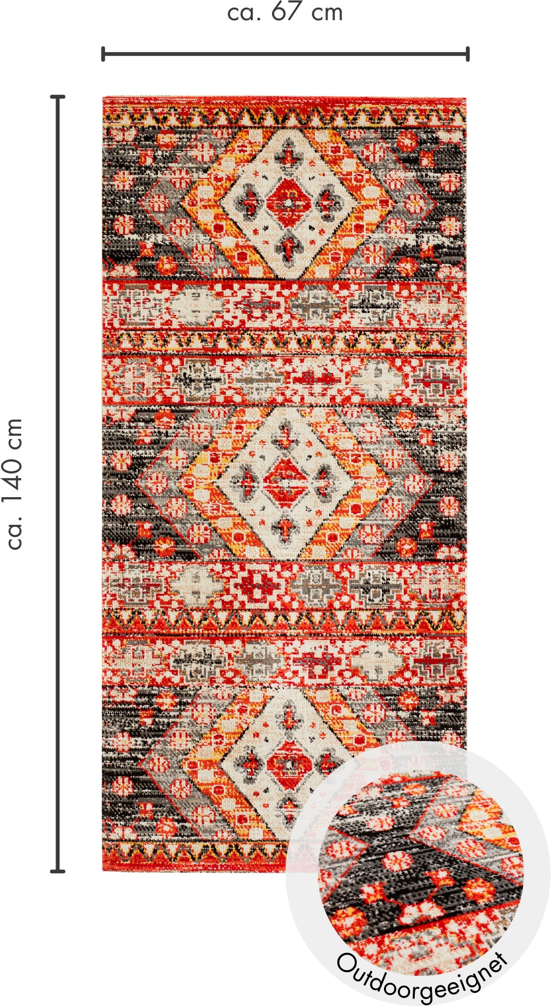 Andiamo Teppich »Colore«, rechteckig, 5 mm Höhe, verschieden Designs, In- und Outdoor geeignet, Wohnzimmer