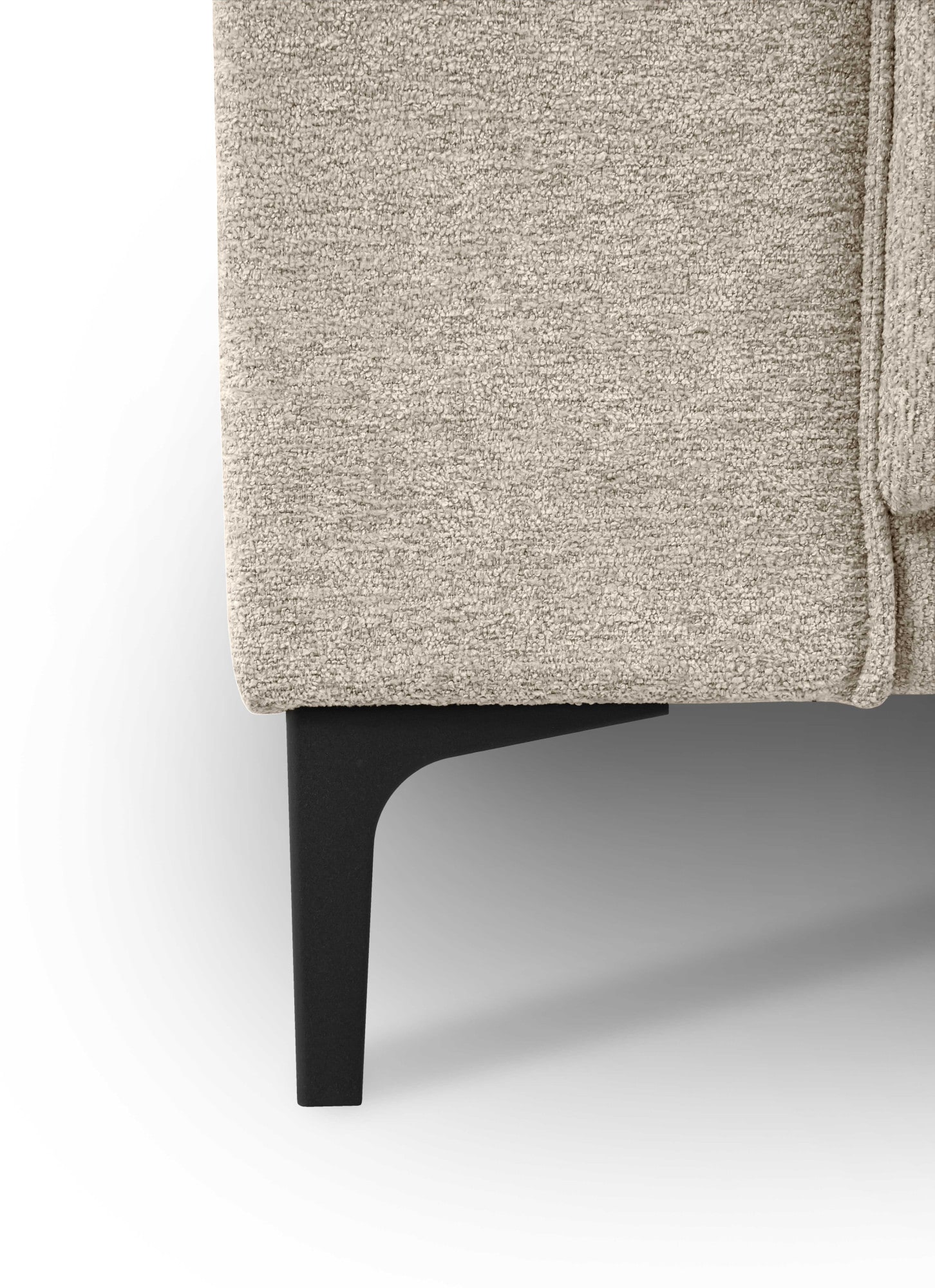 Places of Style 3-Sitzer »3er Sofa Oland, Struktur, Flachgewebe, Luxus-Microfaser, Boucle«, 224 cm, Wellenunterfederung, Skandi-Design, Metallfüße