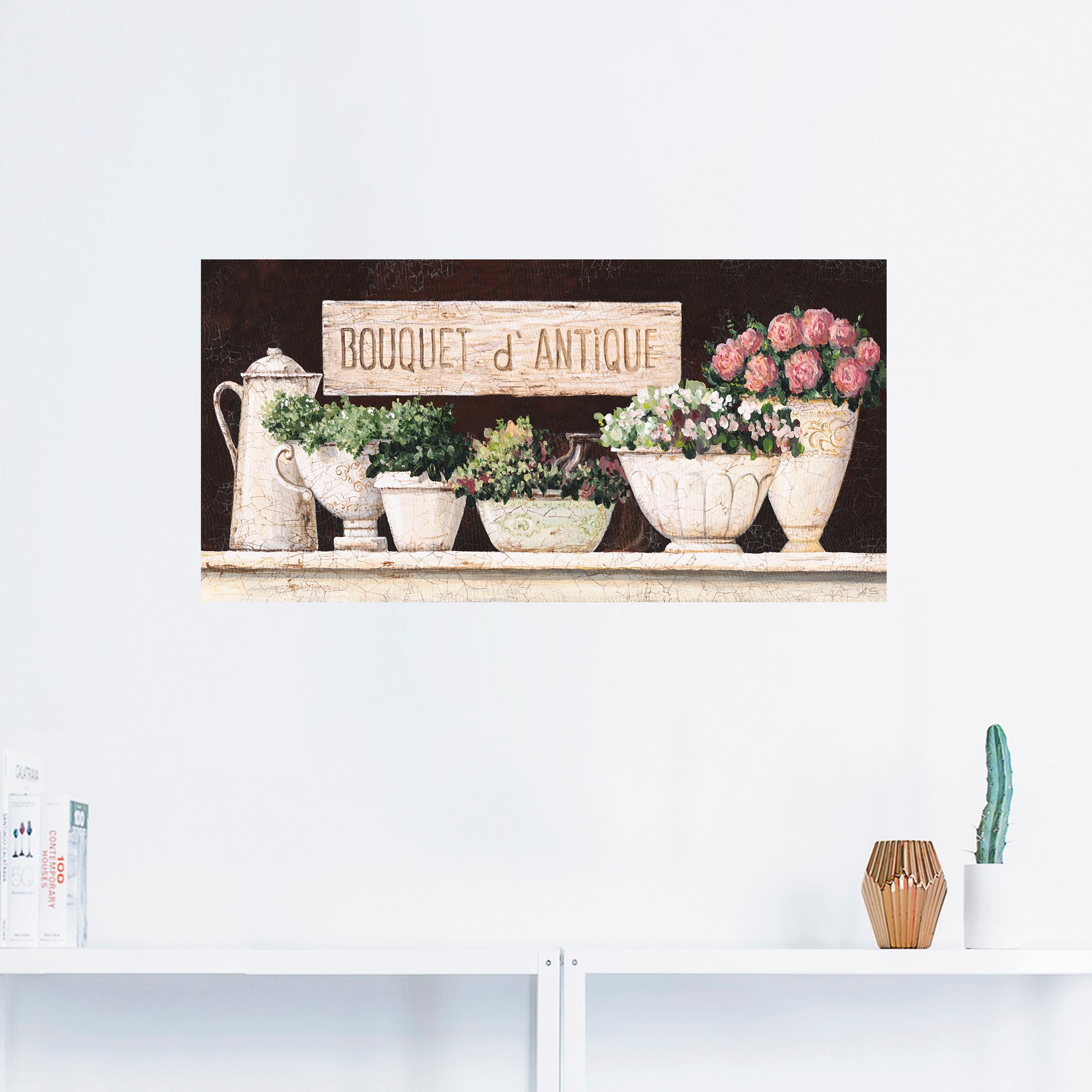 Artland Wandbild »Antike Sträuße«, Vasen & Töpfe, (1 St.), als Alubild, Outdoorbild, Leinwandbild, Wandaufkleber, versch. Größen