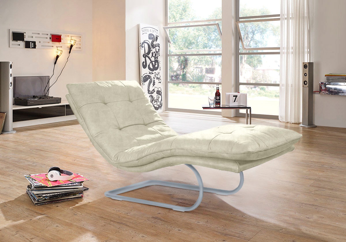 W.SCHILLIG Relaxliege »daily dreams«, in Waffelkissen-Optik, wahlweise mit Motor, silber matt, in 2 Breiten