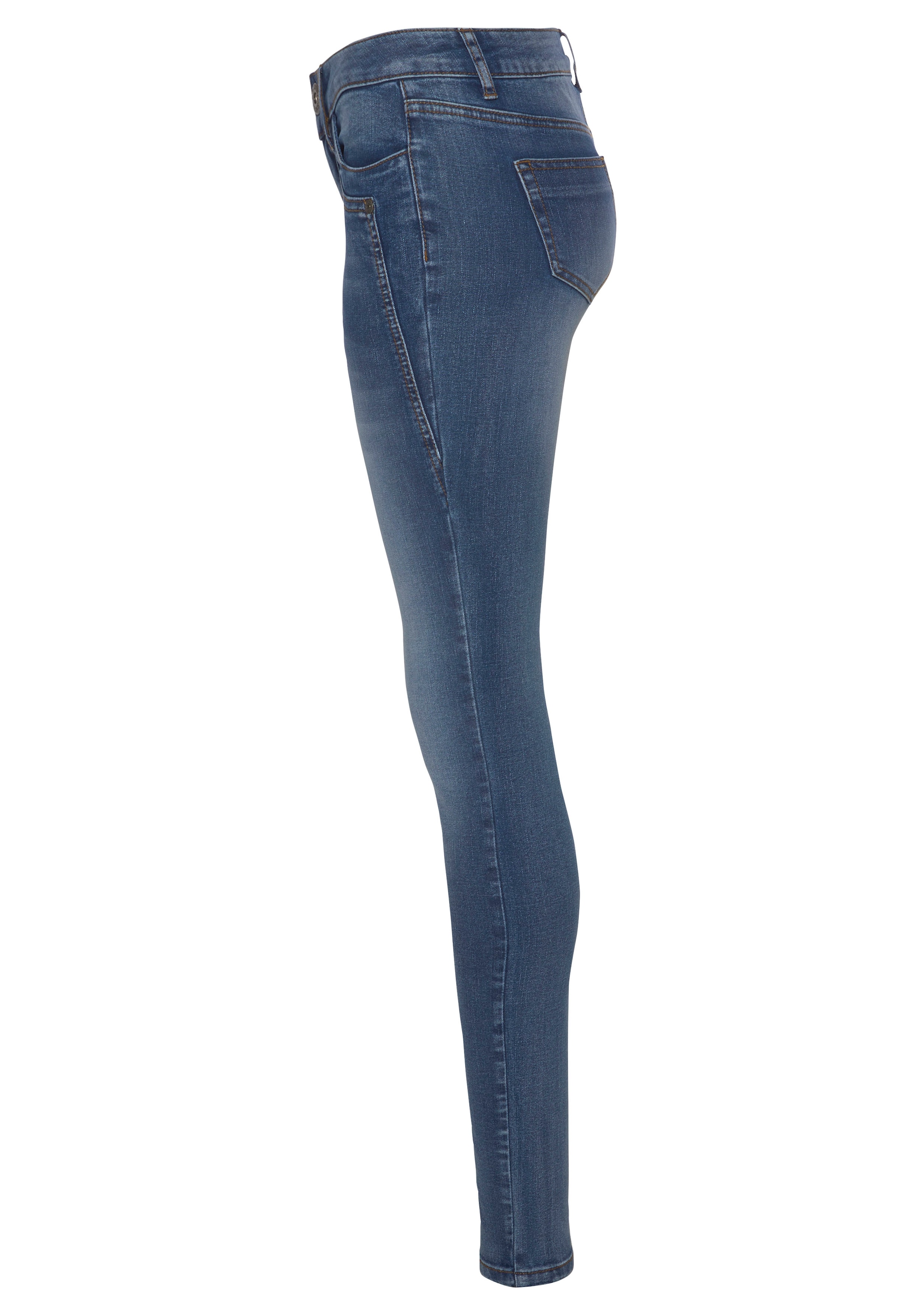 Arizona Skinny-fit-Jeans »mit Keileinsätzen«, extra-enger Beinschnitt, niedrige Leibhöhe