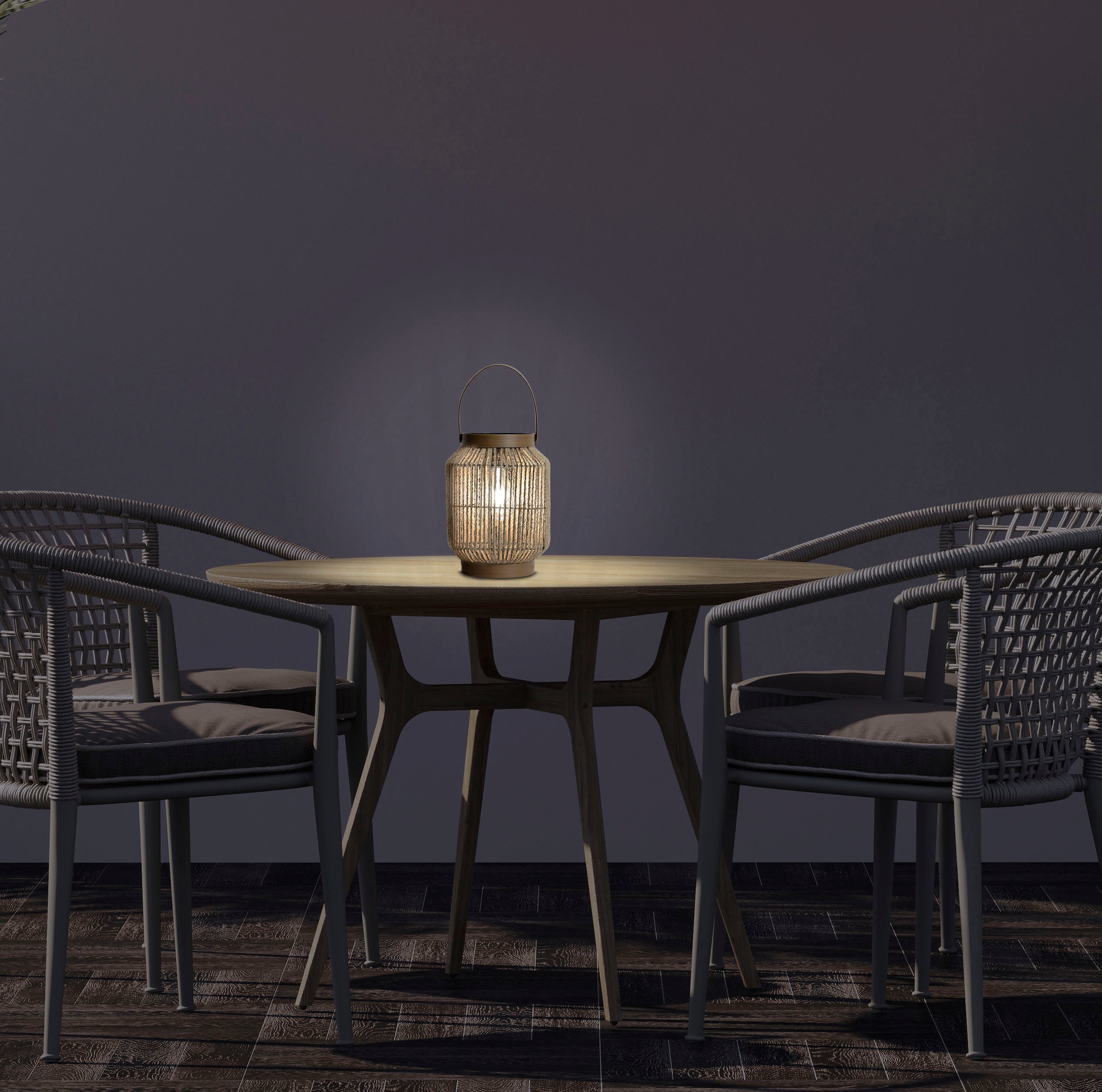näve LED Solarleuchte »Korbinian«, 1 flammig, Schnurbespannung, inkl. Lichtbulb mit LED, warmweißes Licht, H: 30cm