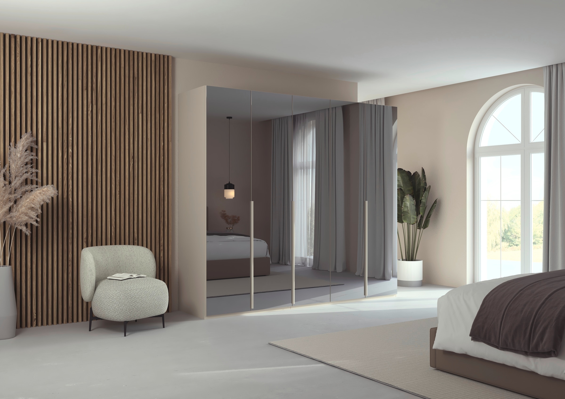 LeGer Home by Lena Gercke Kleiderschrank »Schrank Garderobe Ankleide Schlafzimmer Flur SERINA Eyecatcher«, (in 3 verschiedenen Ausstattungen BASIC/CLASSIC/PREMIUM), in 6 Breiten (101 - 401 cm) mit Front Glas oder Dekor MADE IN GERMANY