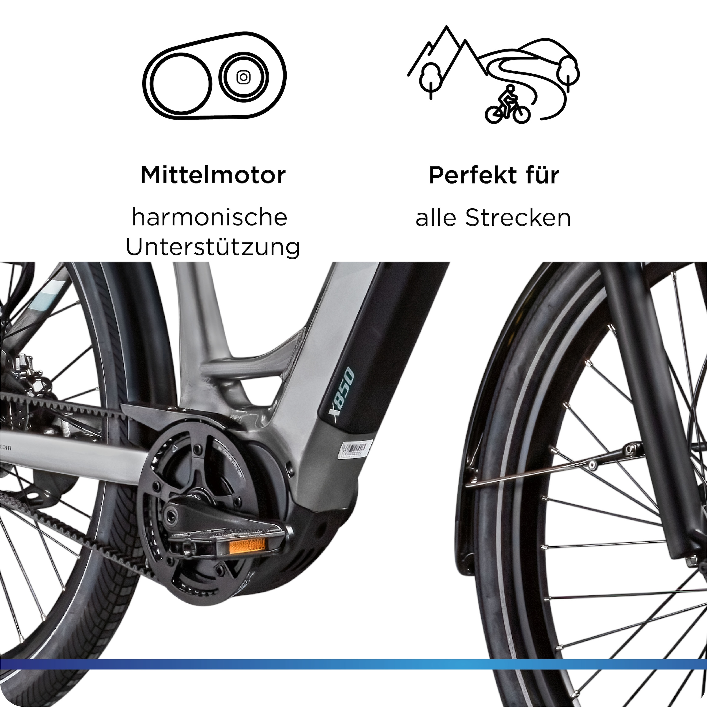 Zündapp »X850« 7 Gang Nabenschaltung Mittelmotor 250 W Pedelec, Elektrofahrrad für Damen und Herren