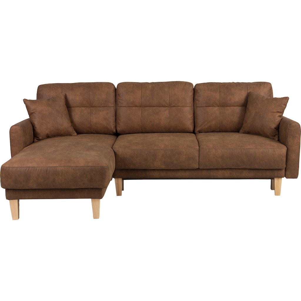 Home affaire Ecksofa »Triplo, Zierkissen, Schlaffunktion, B/T/H: 234/164/89 cm, L-Form«