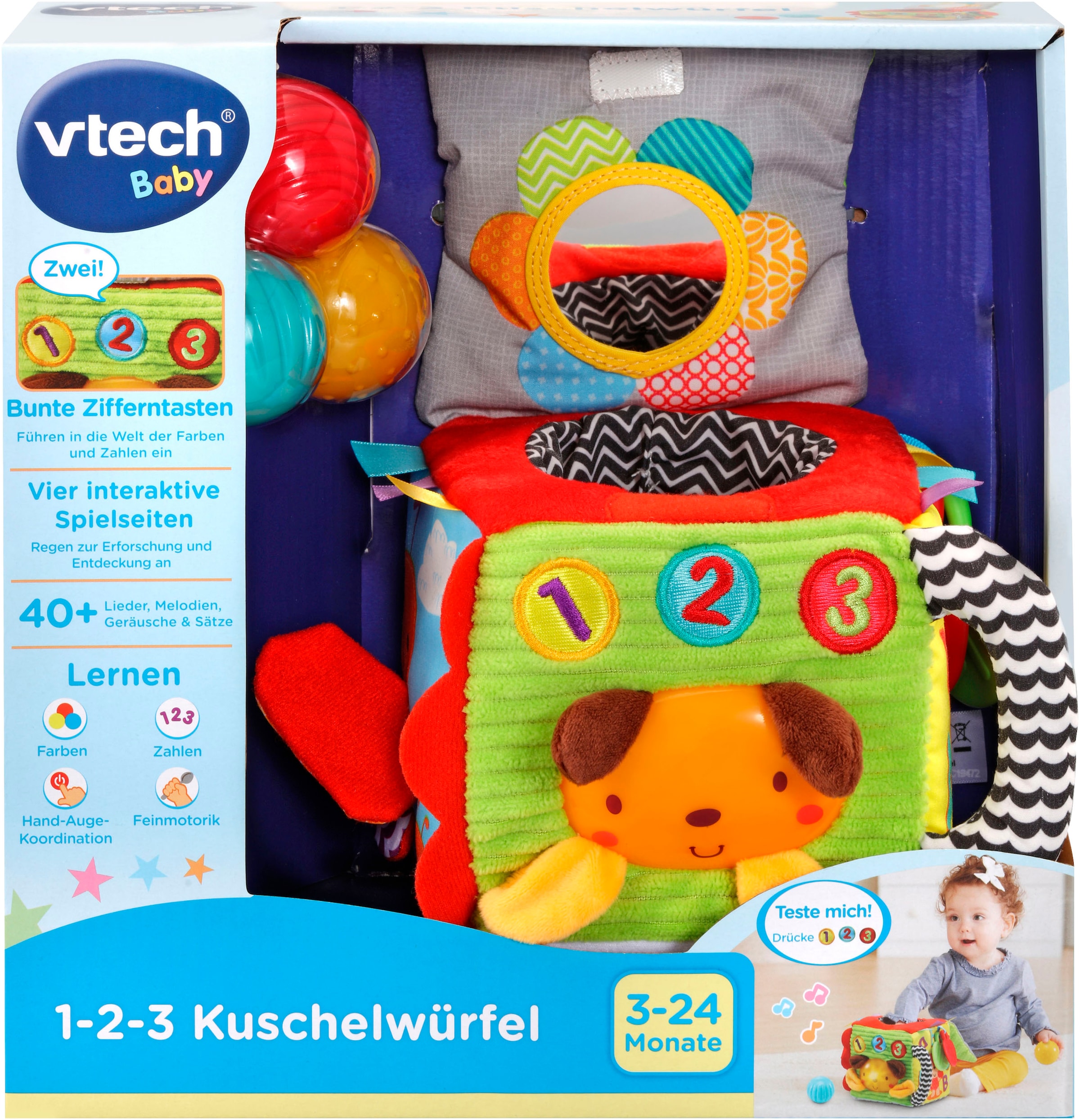 Vtech® Lernspielzeug »1-2-3 Kuschelwürfel«