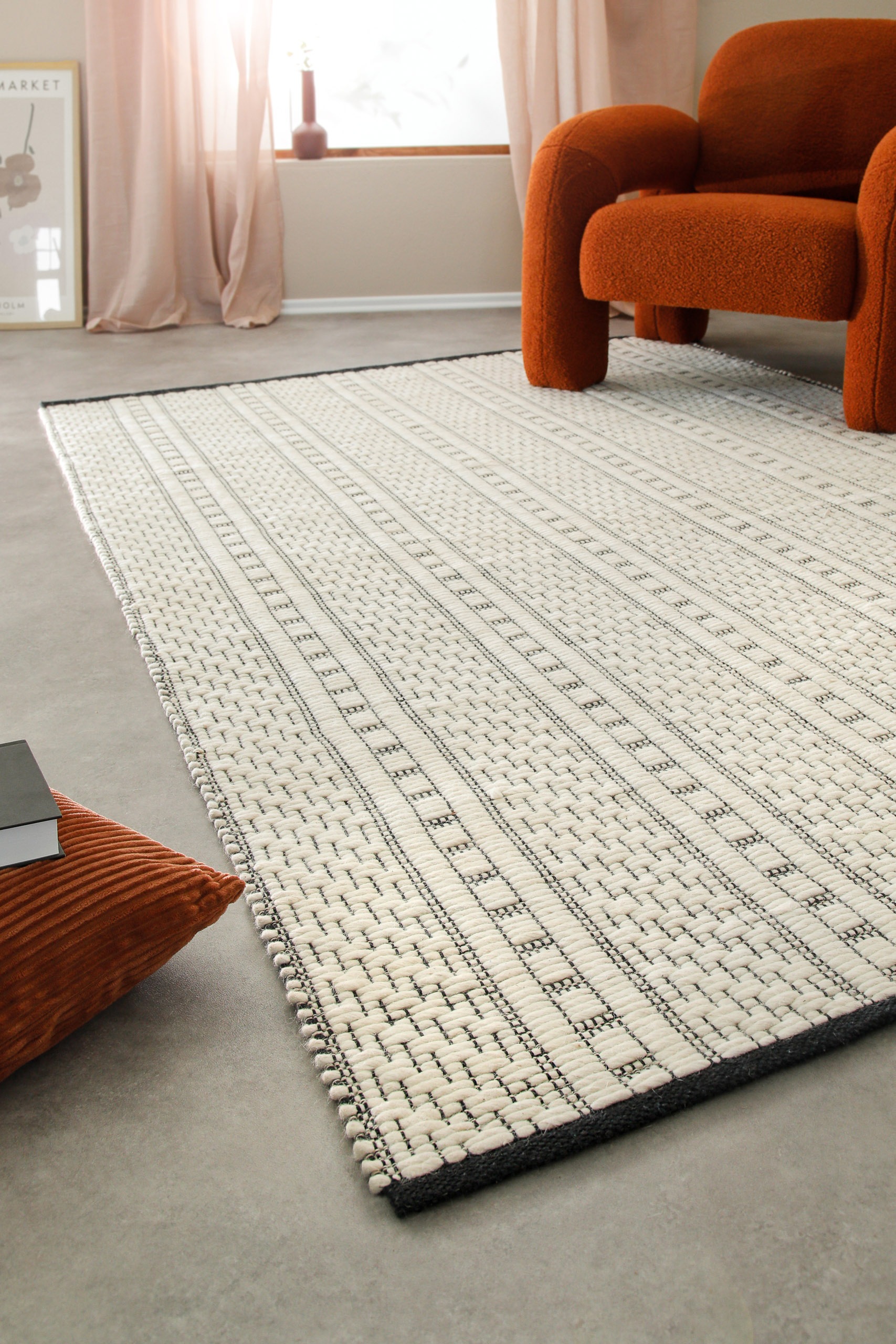 Wecon home Teppich »Liv«, rechteckig, 8 mm Höhe, handgewebt, robust, strapazierfähig, skandinavisch, Naturfaser