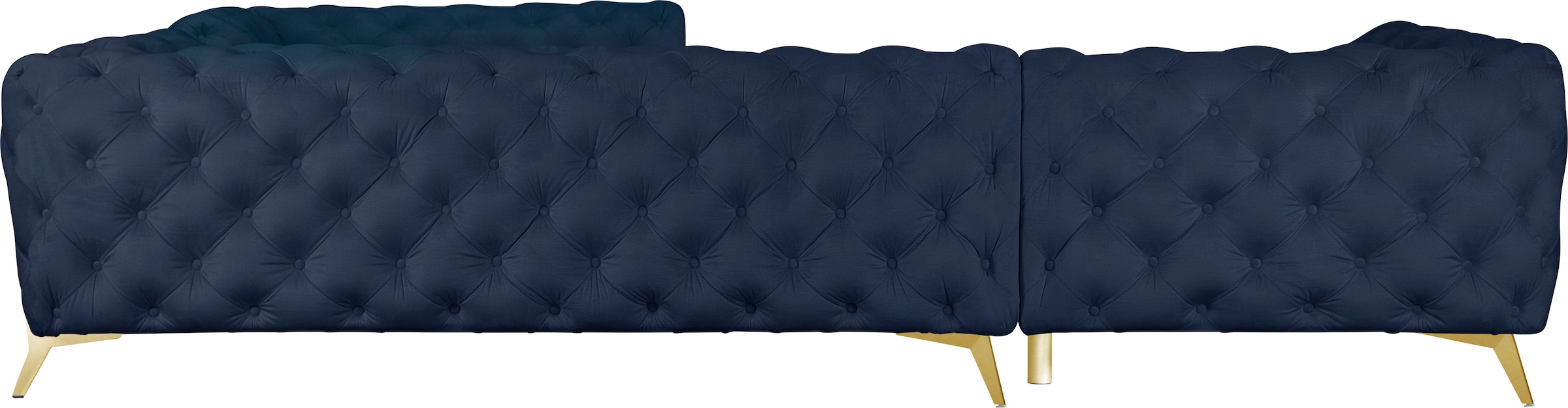Leonique Chesterfield-Sofa »Amaury L-Form«, großes Ecksofa, Chesterfield-Optik, Breite 323 cm, Fußfarbe wählbar