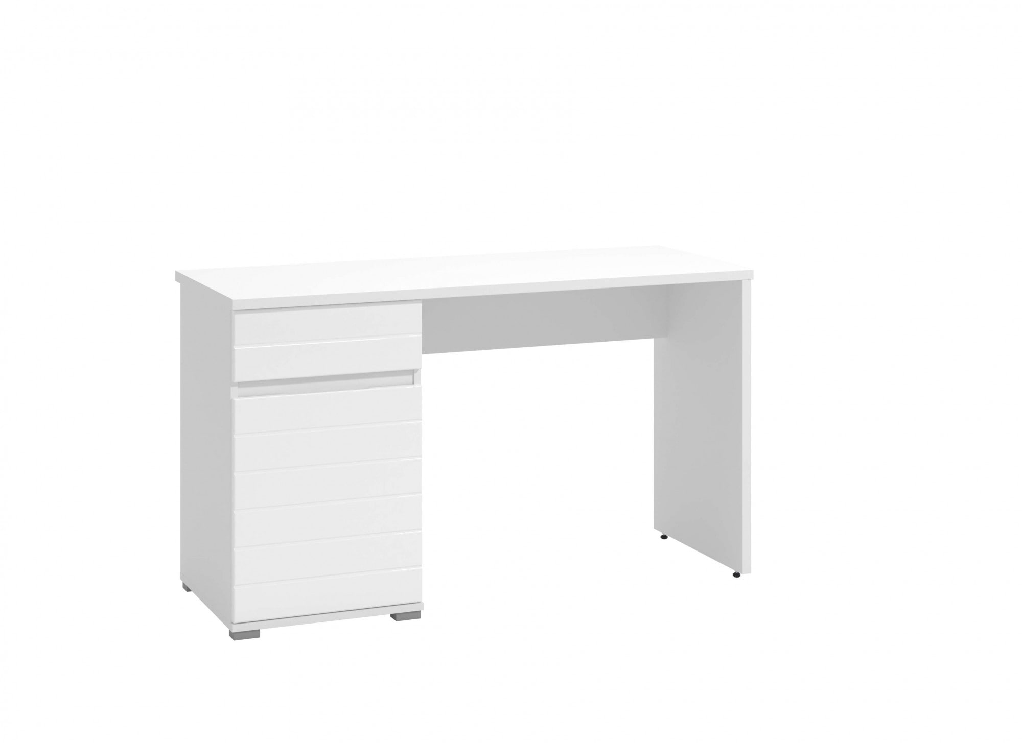 Schreibtisch »Elan«, Breite 130 cm, Front in Rillenoptik, grifflos, ABS-Schutzkanten