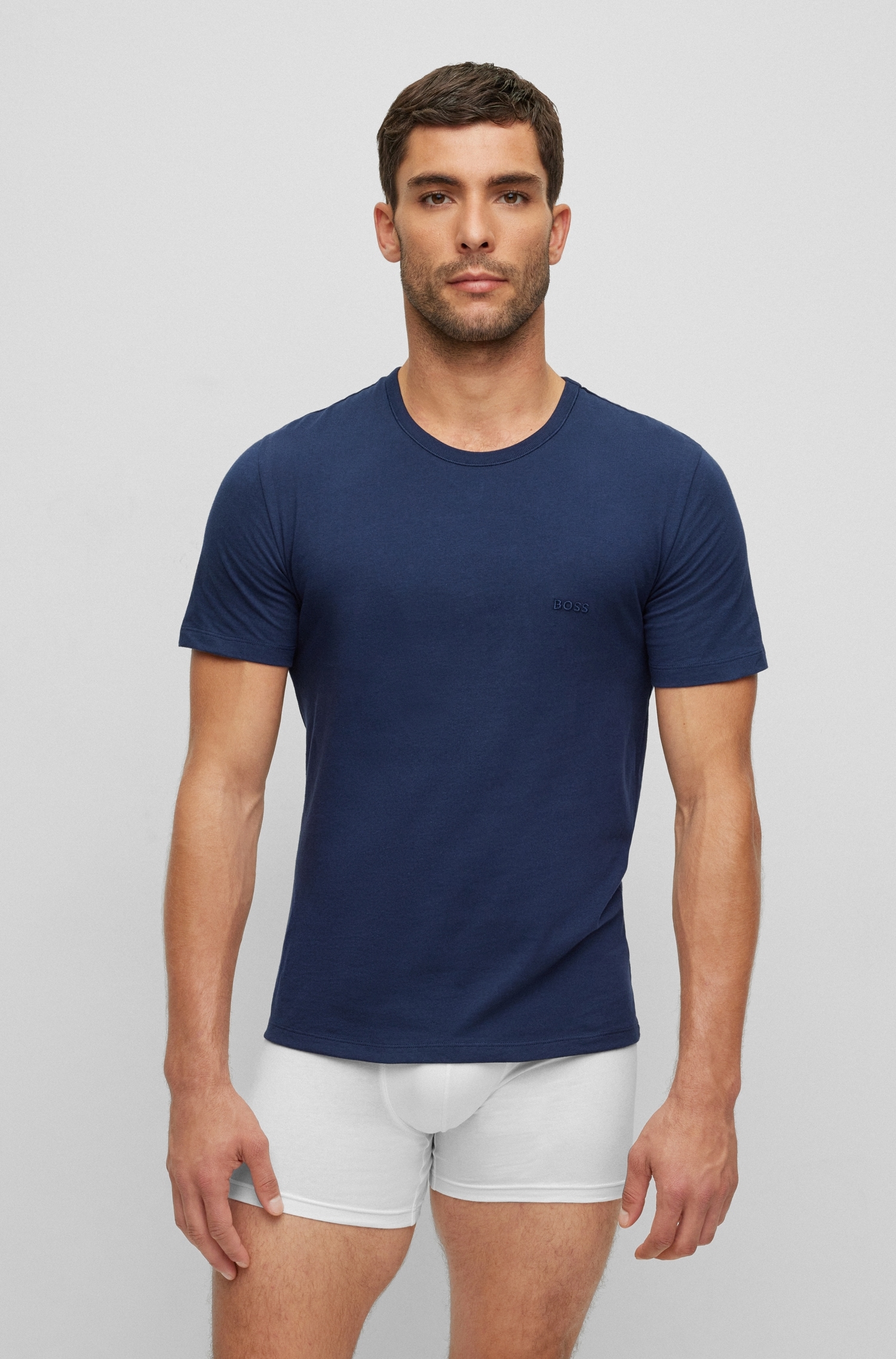 BOSS T-Shirt »Rundhals BOSS ONE x David Beckham«, (Packung, 3 tlg., 3er-Pack), mit dezentem BOSS Logo-Print