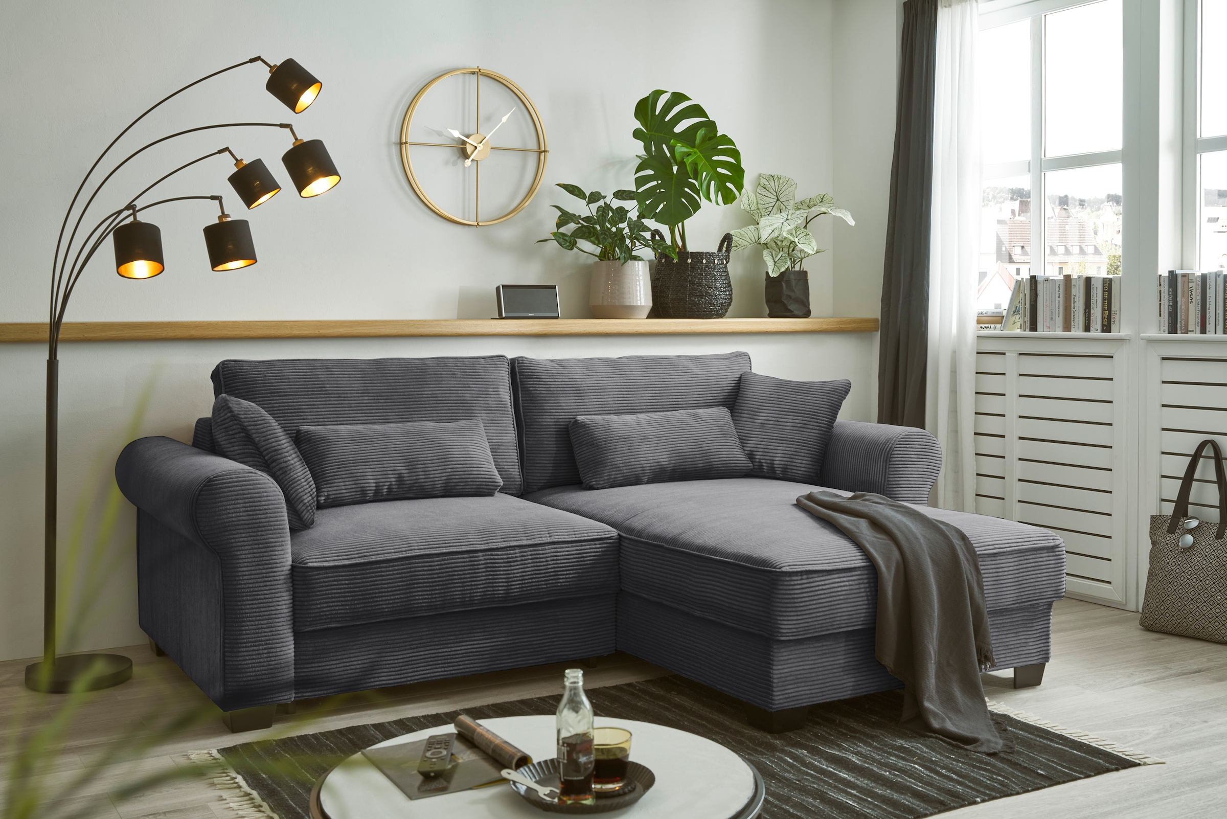 ED EXCITING DESIGN Ecksofa »Angelina L-Form« mit Bettfunktion, Bettkasten & günstig online kaufen