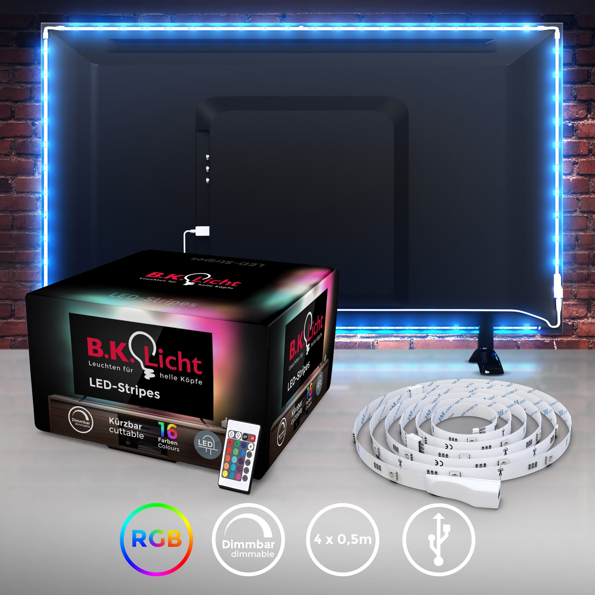 B.K.Licht LED-Streifen »USB LED Strip«, 150 St.-flammig