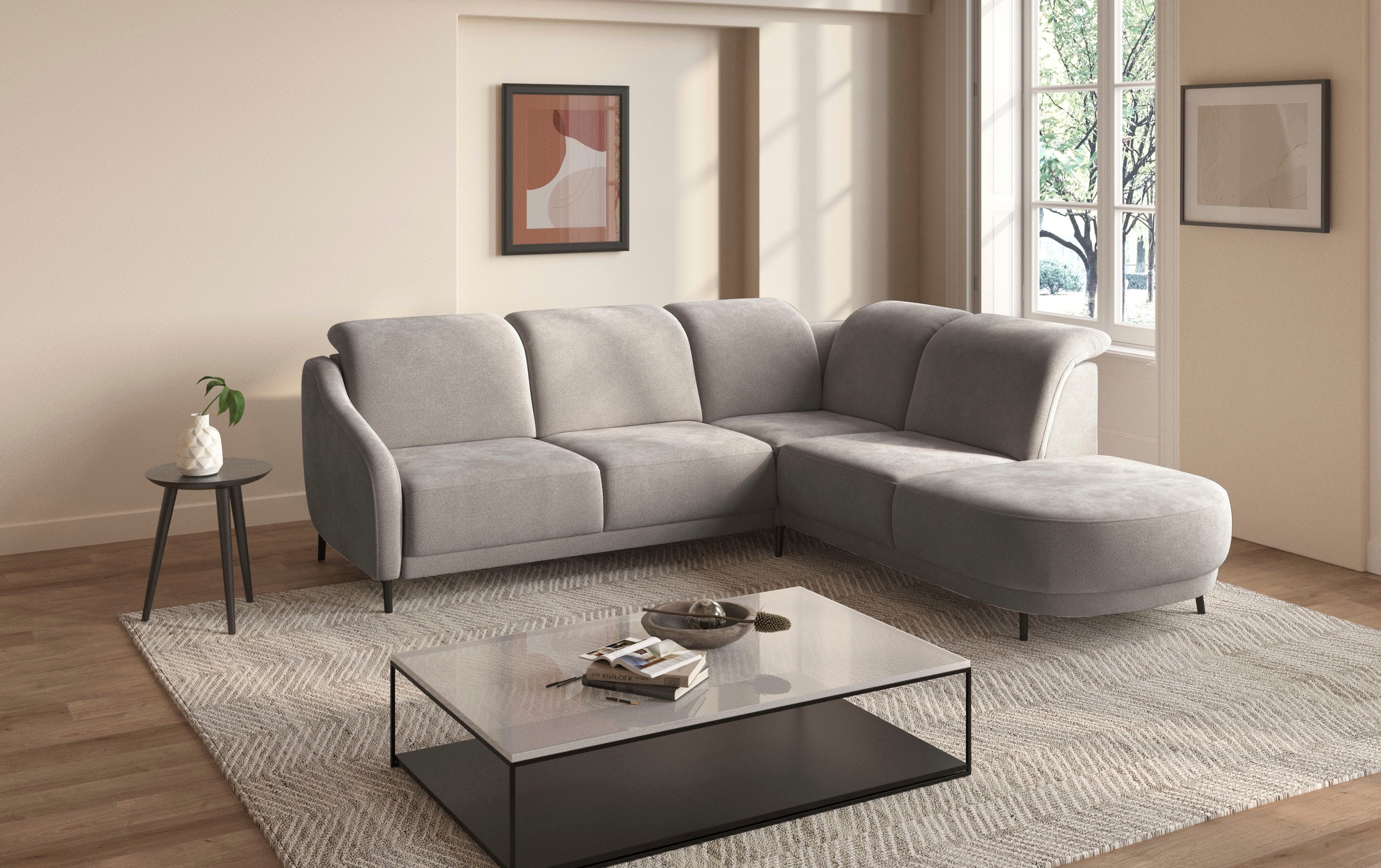 sit&more Ecksofa »Blues L-Form«, wahlweise mit Klapptisch und USB günstig online kaufen