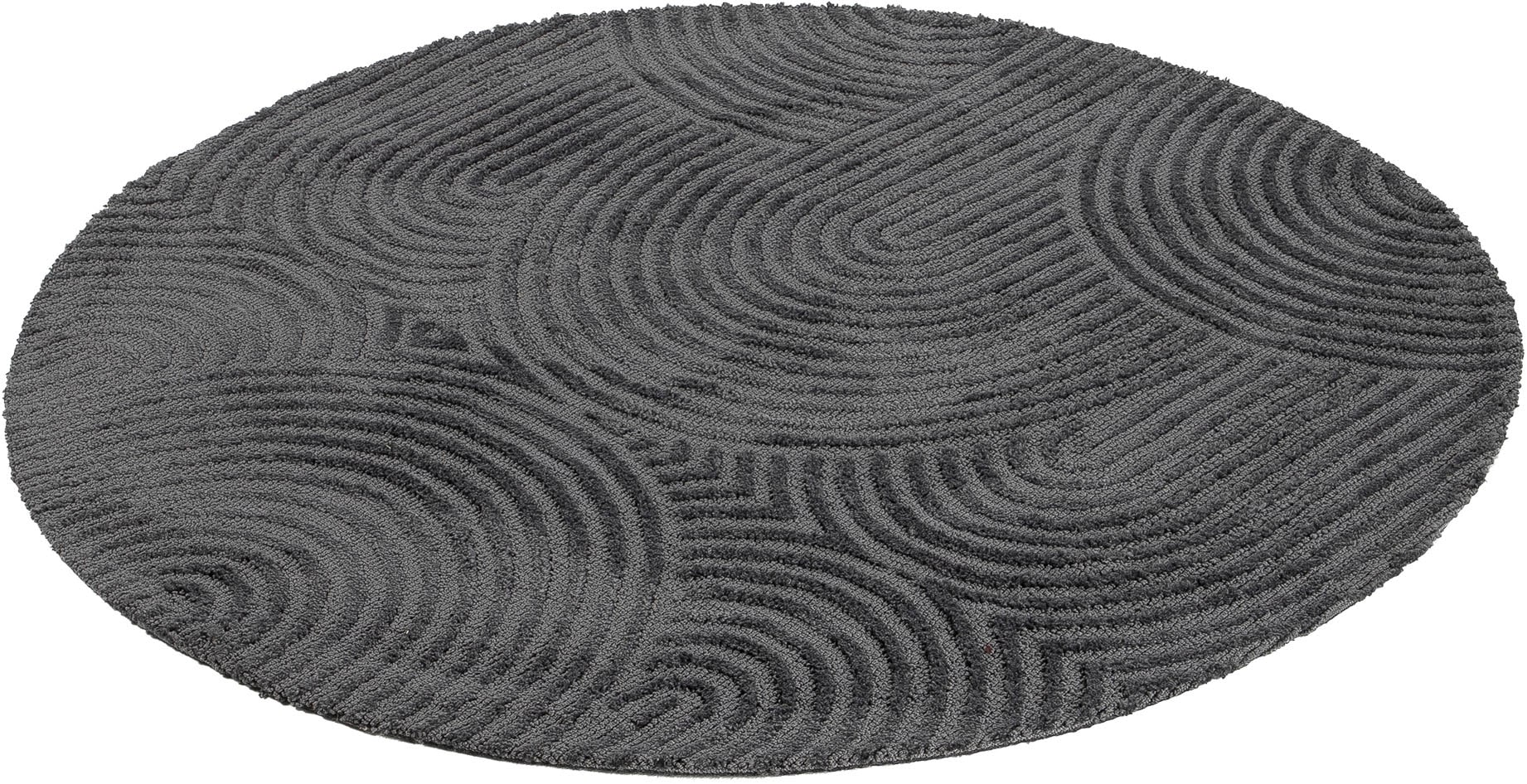 carpetfine Teppich »Holly Zen 1«, rund, 12 mm Höhe, Hoch-Tief-Effekt, geometrisch, Zeitloses Design, dekoratives Highlight