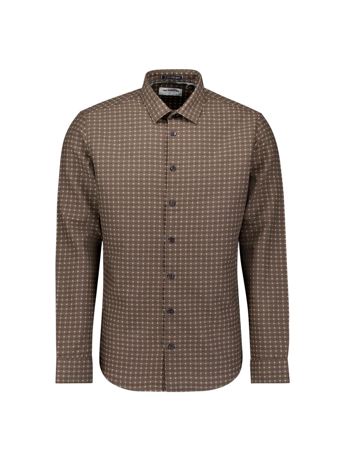 NO EXCESS Langarmhemd »No Excess Gewebtes Jacquard-Hemd«