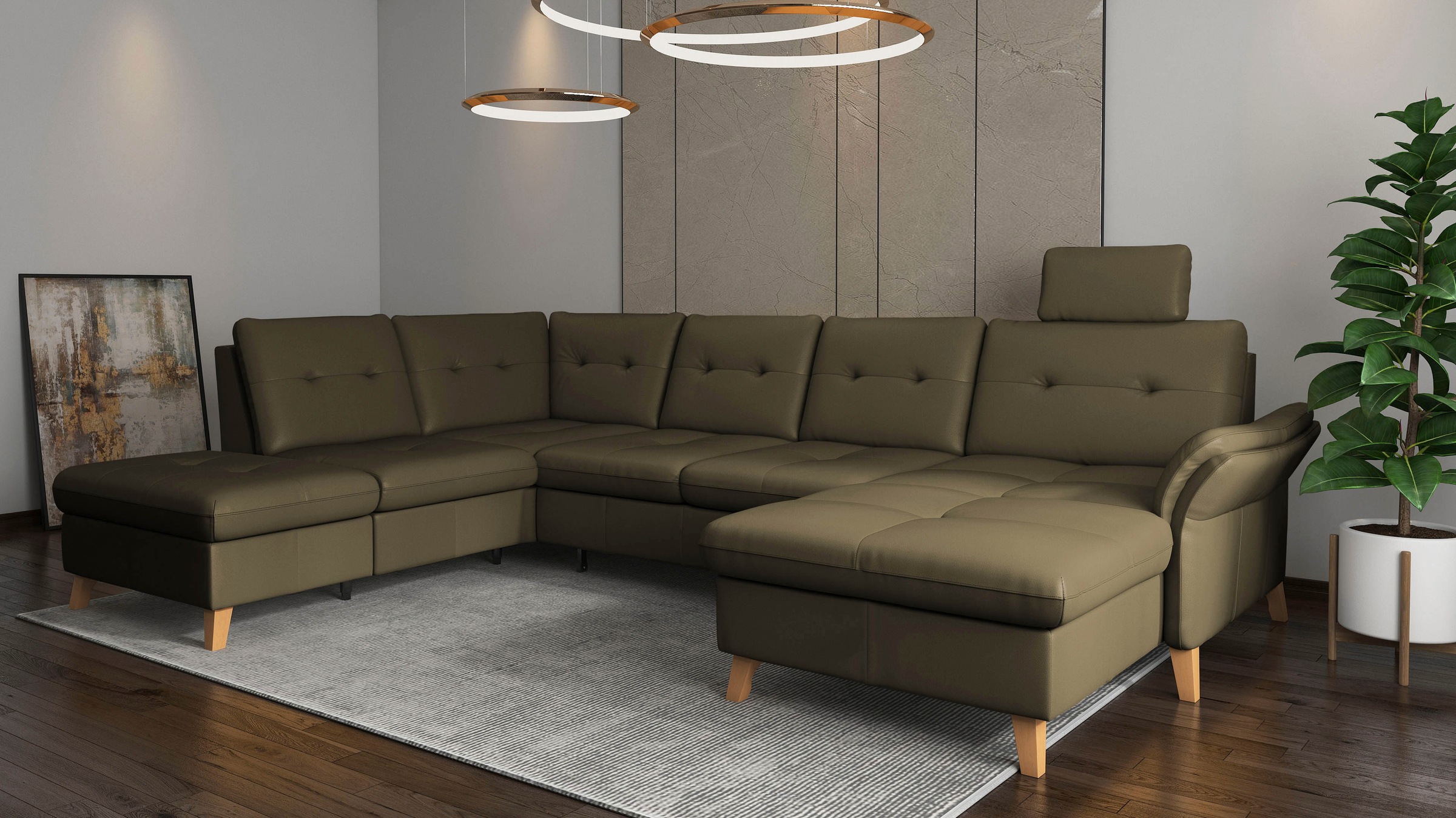 sit&more Wohnlandschaft »Göteborg«, inkl. Sitztiefenverstellung, wahlweise mit Bettfunktion & Bettkasten