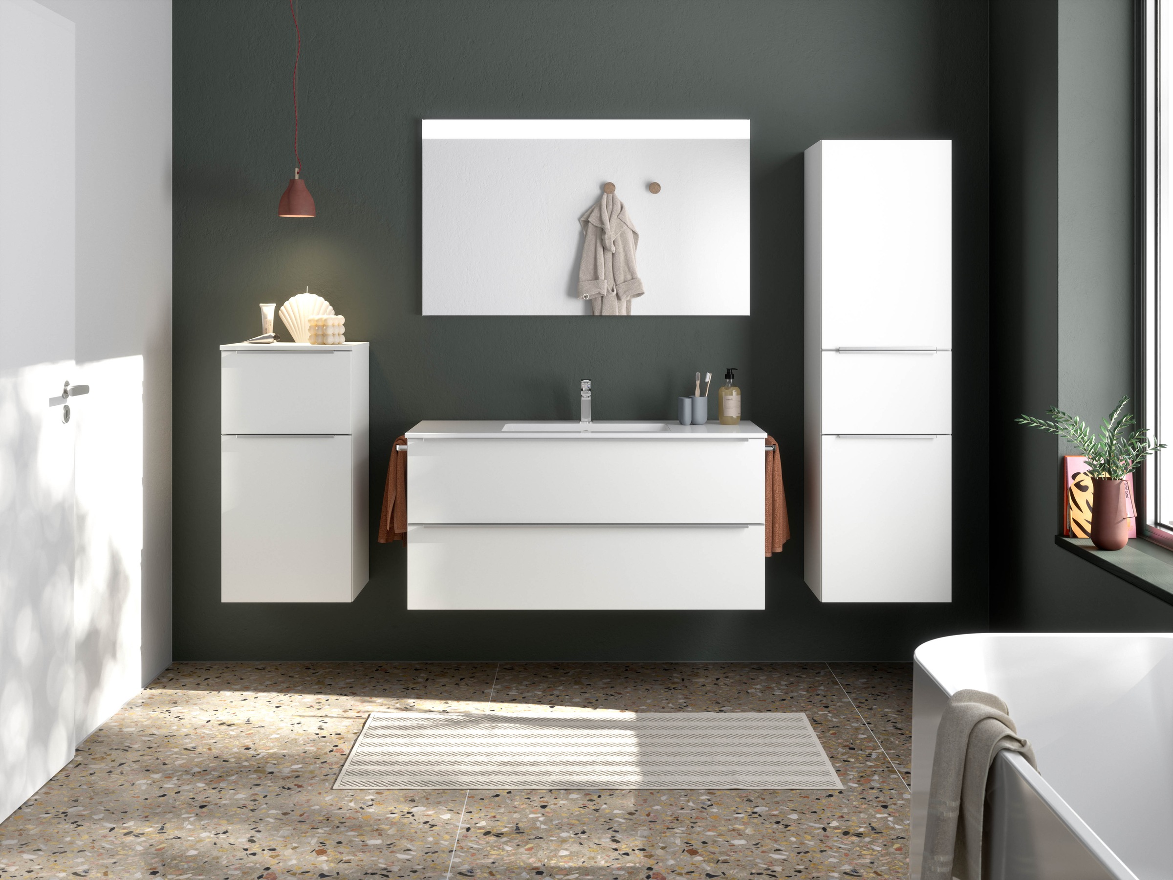 nobilia® Spiegel »Marja eckig«, in Breiten 60, 80, 100 und 120 cm, inkl. LED-Beleuchtung