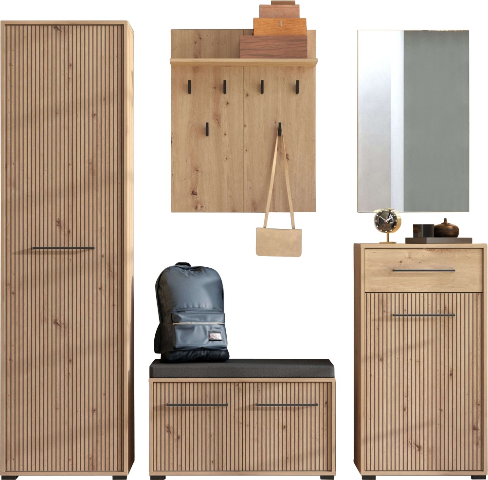 INOSIGN Garderoben-Set »Landes, Flurmöbel, Breite 189 cm, in Artisan Eiche günstig online kaufen