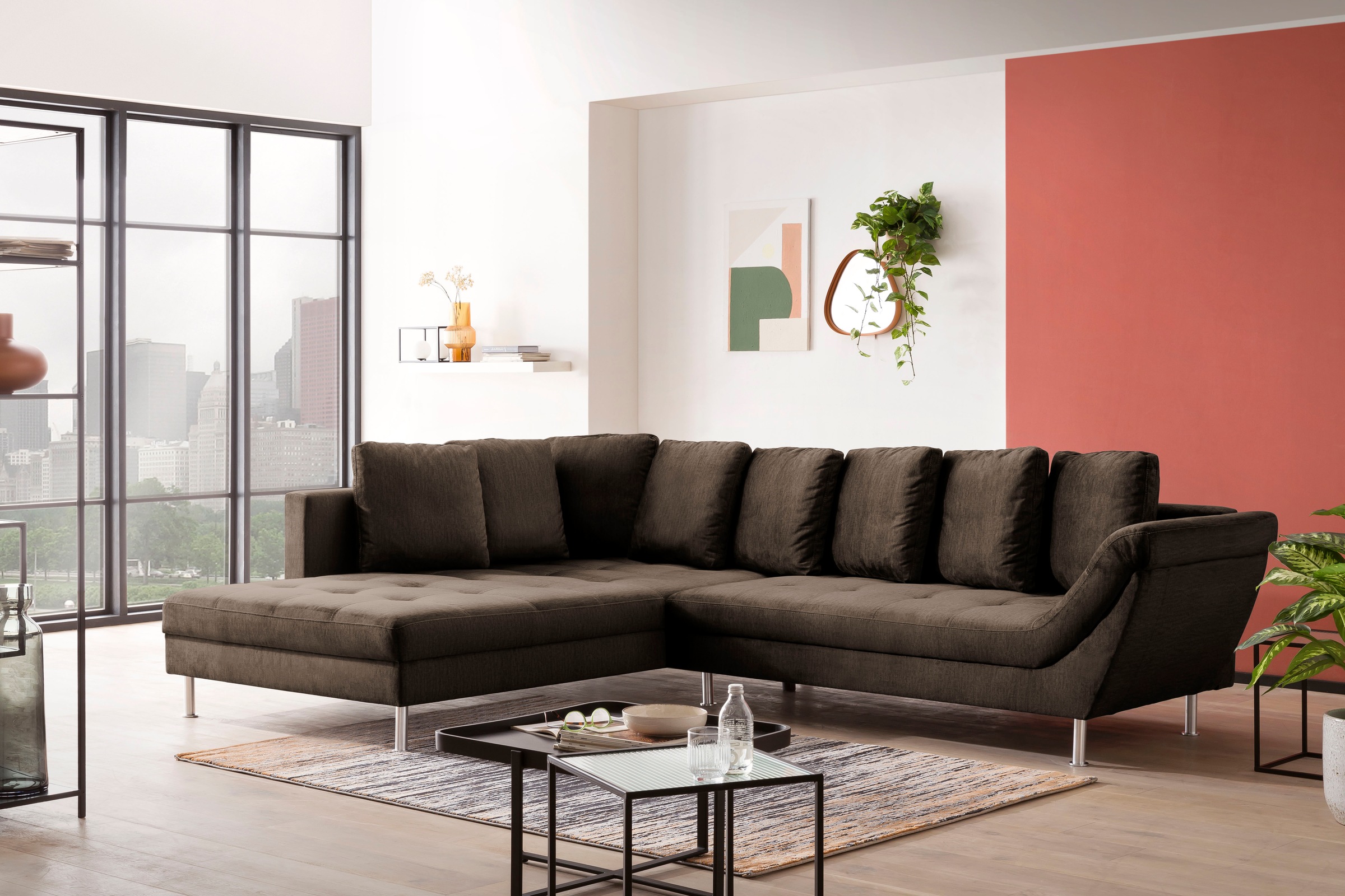 exxpo - sofa fashion Ecksofa "Laconi, extravagantes Designsofa mit tollem S günstig online kaufen