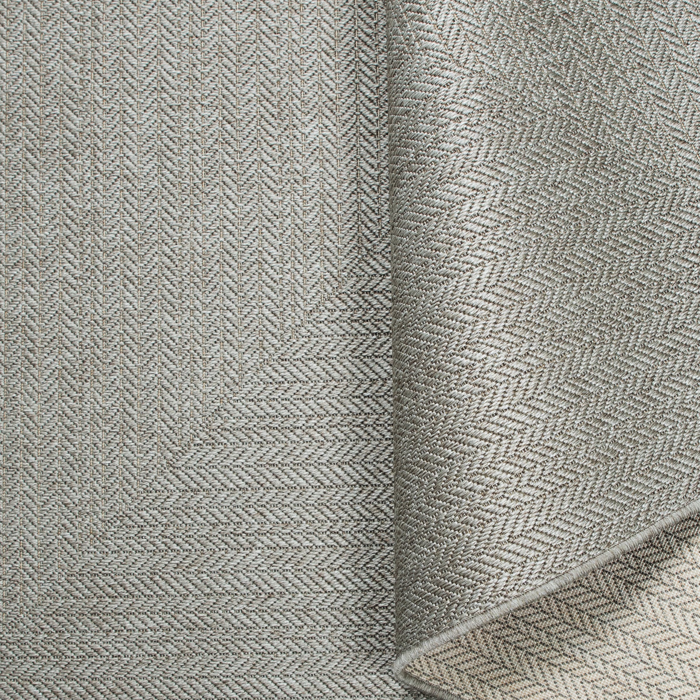 OTTO home Teppich »Aliv, Fischgräten-Design auch für Balkon und Terrasse« rechteckig 3 mm Höhe In- und Outdoor geeignet, Wetterfest & UV-beständig