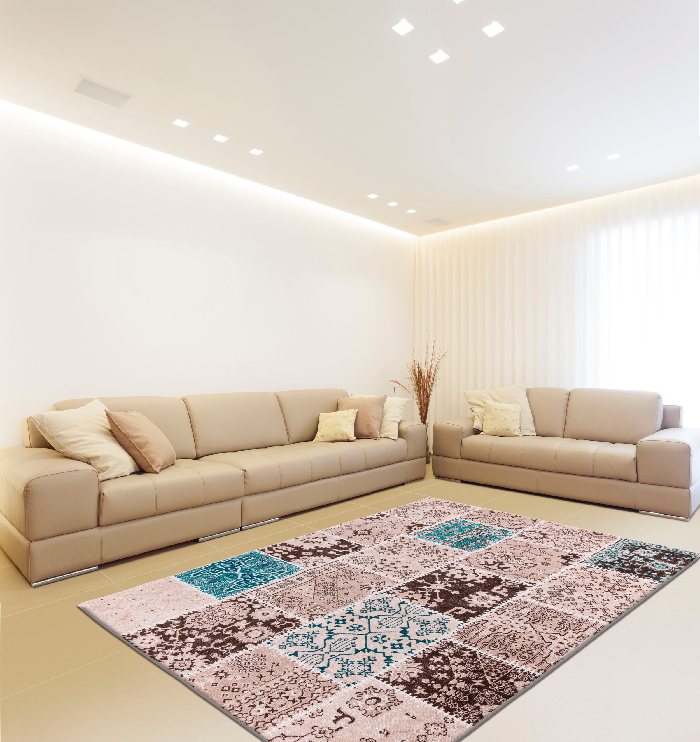 calo-deluxe Teppich »Ruzica-404«, rechteckig, 6 mm Höhe, Flachgewebe, Vintage Design, Wohnzimmer
