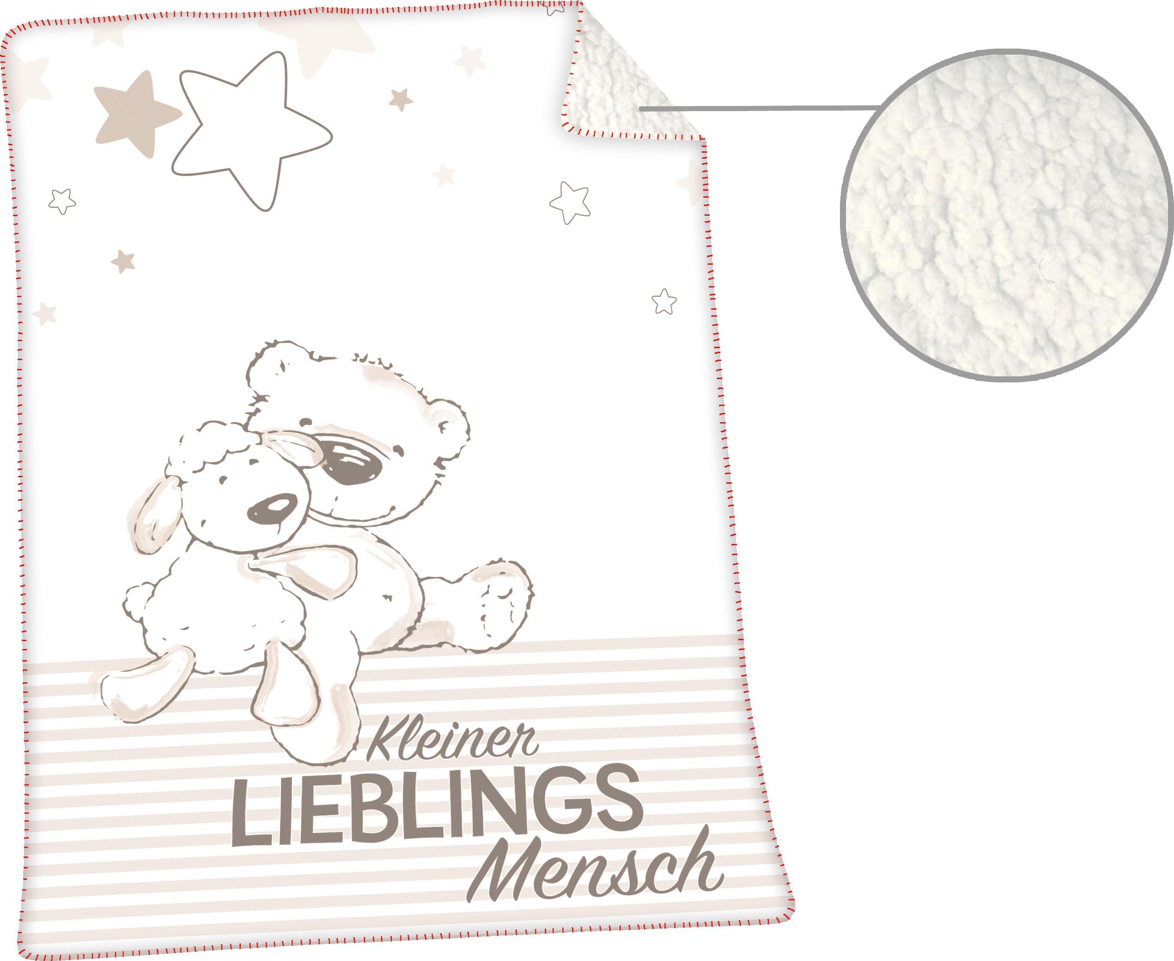 Herding »Jonas schnell bestellen Motiv, und bequem Babydecke Kuscheldecke mit Lieblingsmensch«, niedlichem