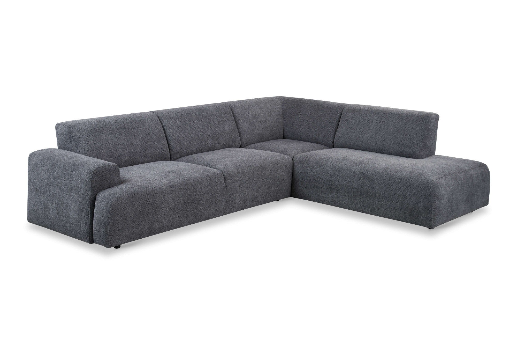 andas Ecksofa »Linkka, Breite 282 cm«, L-Form, in einem weichen Chenille-Stoff, mit Wellenunterfederung