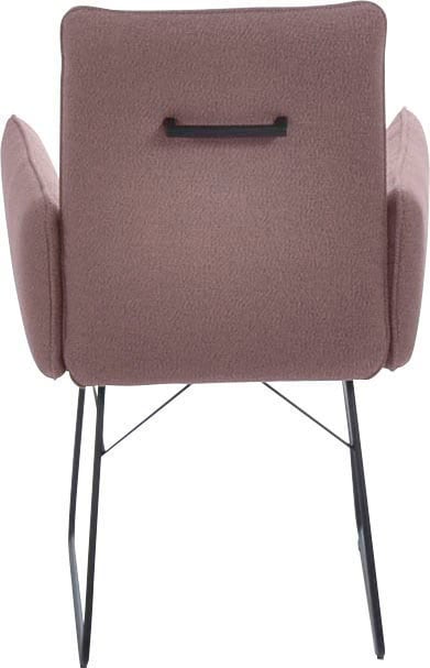K+W Komfort & Wohnen Armlehnstuhl, 1 St., Flachgewebe Q2 2250, Drahtkufengestell in Metall schwarz, Griff am Rücken, Steppung im Sitz