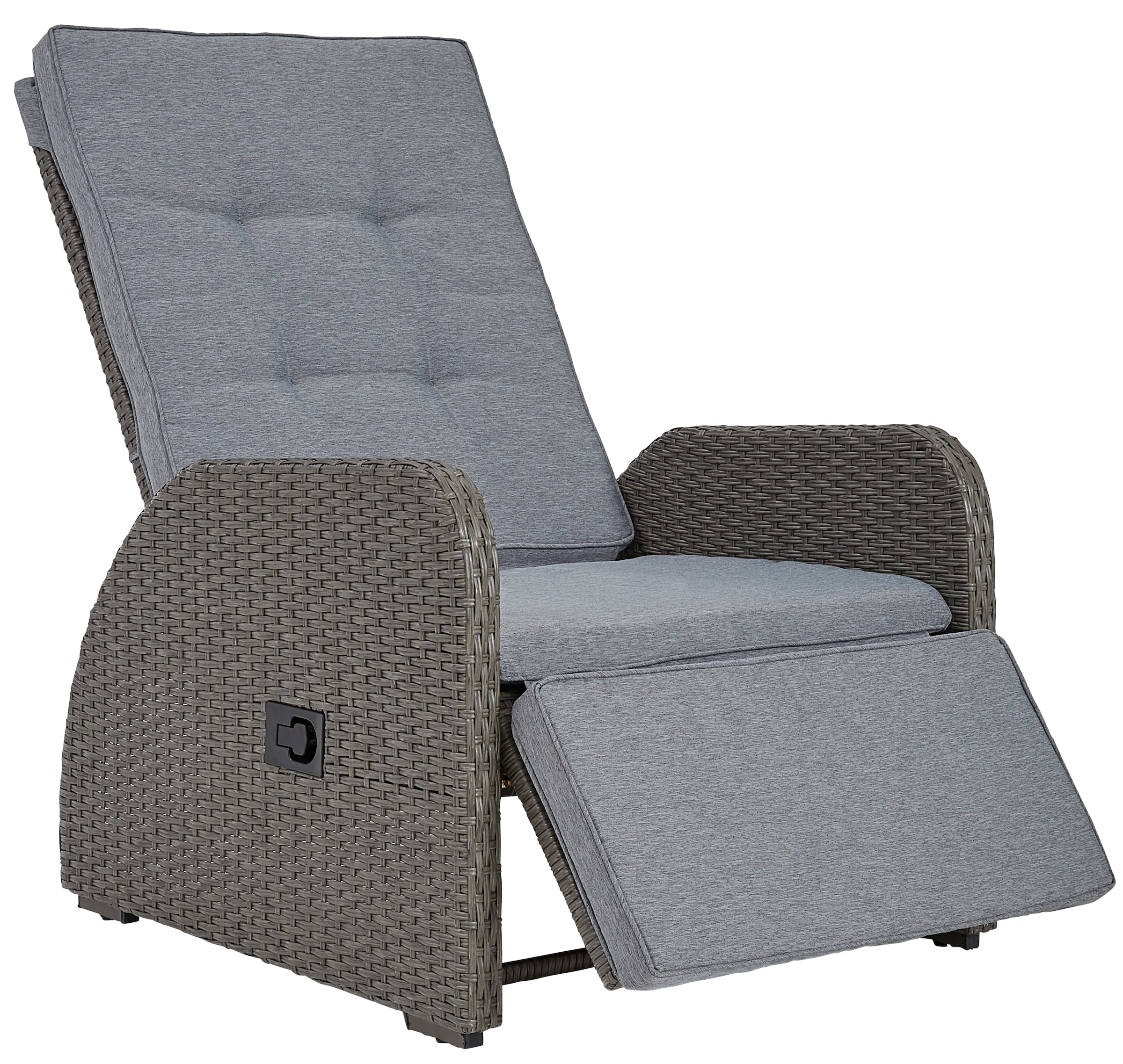 KONIFERA Gartenlounge-Set »Vigo«, (Set, 8 tlg., 2x Sessel, 1x 2er Sofa, 1x Tisch 120x60x60cm, inkl. Auflagen), Polyrattan, Aluminium, verstellbare Rückenlehne und Fußablage