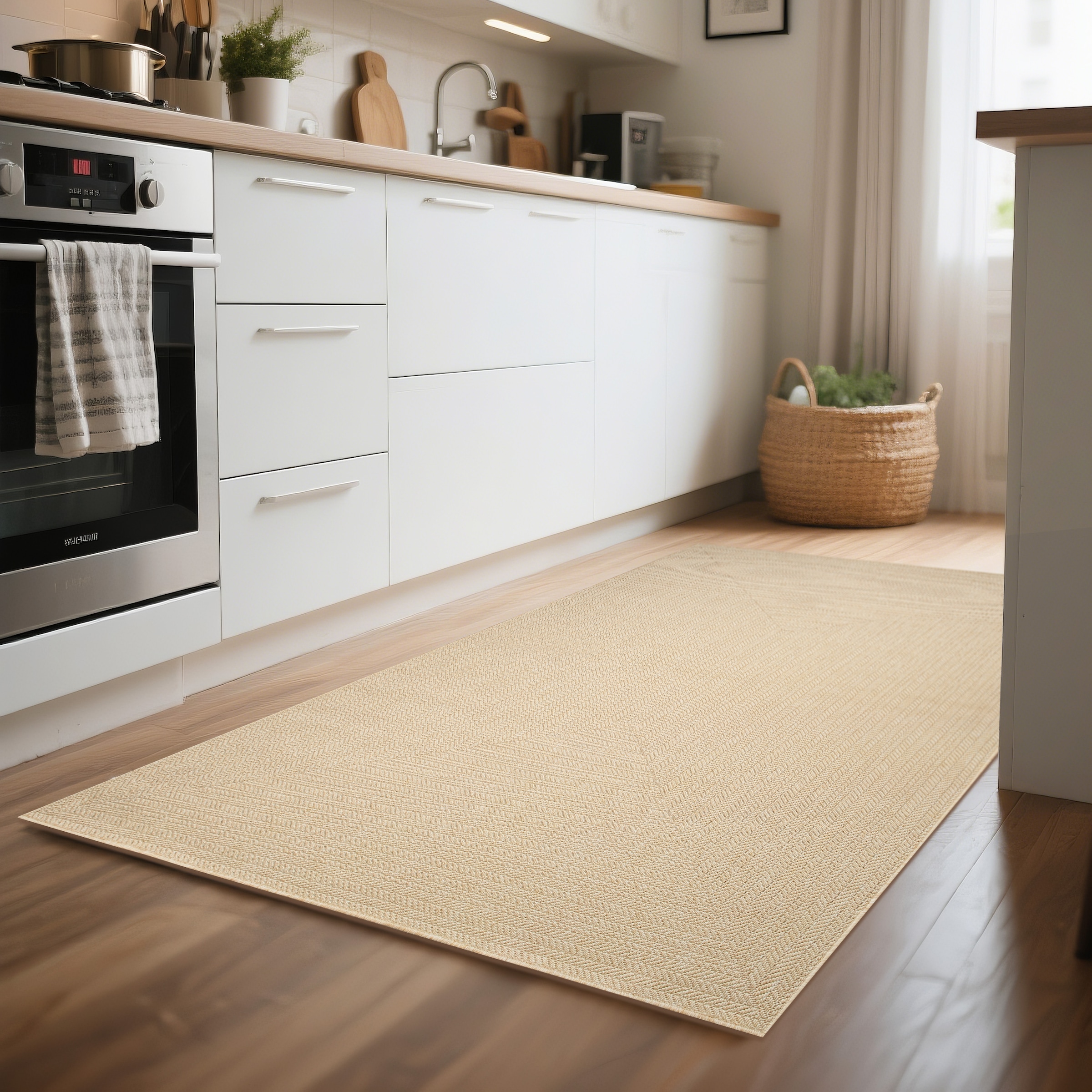 OTTO home Teppich »Aliv«, rechteckig, 3 mm Höhe, In-und Outdoorgeeignet, Sisal-Look robust, leicht zu reinigen