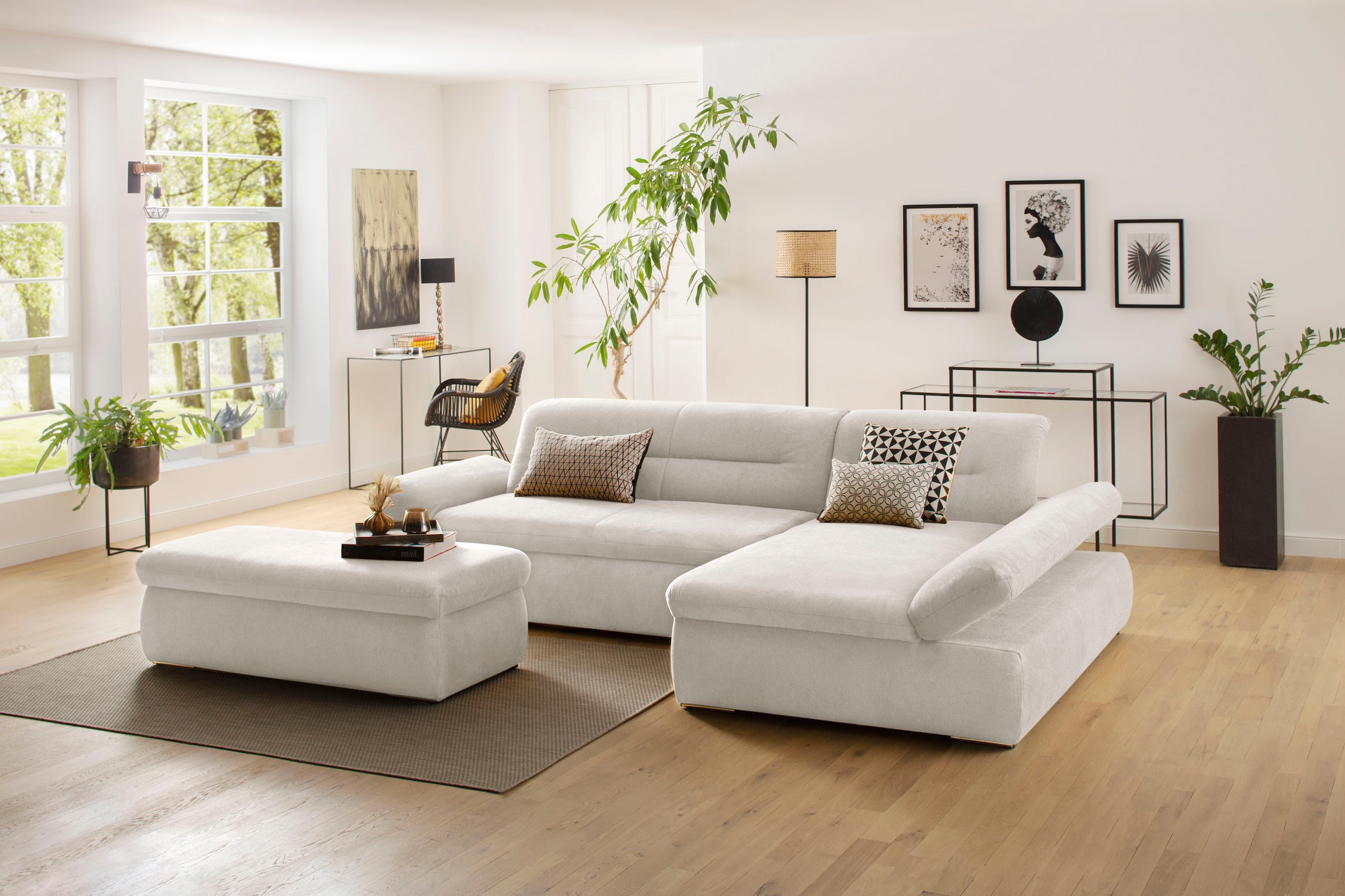 INOSIGN Ecksofa »Avesa L-Form«, Wahlweise mit Armteilvertsellung und Bettfu günstig online kaufen