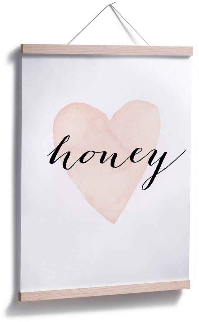 Wall-Art Poster »Honey«, Schriftzug, (1 St.), Poster, Wandbild, Bild,  Wandposter auf Rechnung kaufen