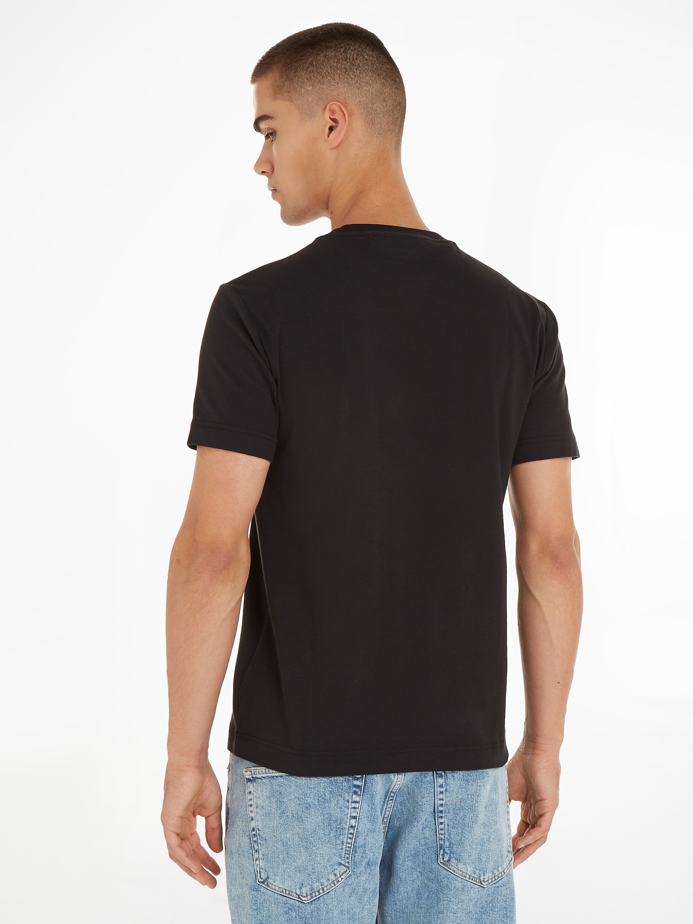 Calvin Klein T-Shirt »Micro Logo«, aus dickem Winterjersey, mit Logoprint
