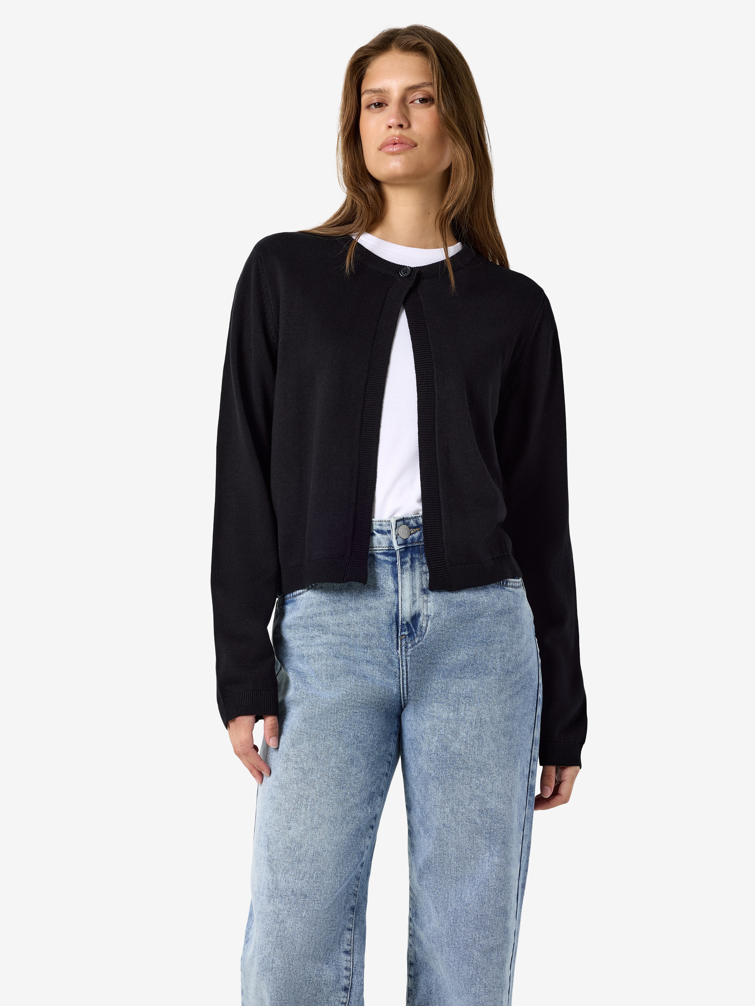 Noisy may Strickjacke »NMMAYSA L/S O-NECK KNIT CARDIGAN NOOS« Baumwollmischung, regular fit