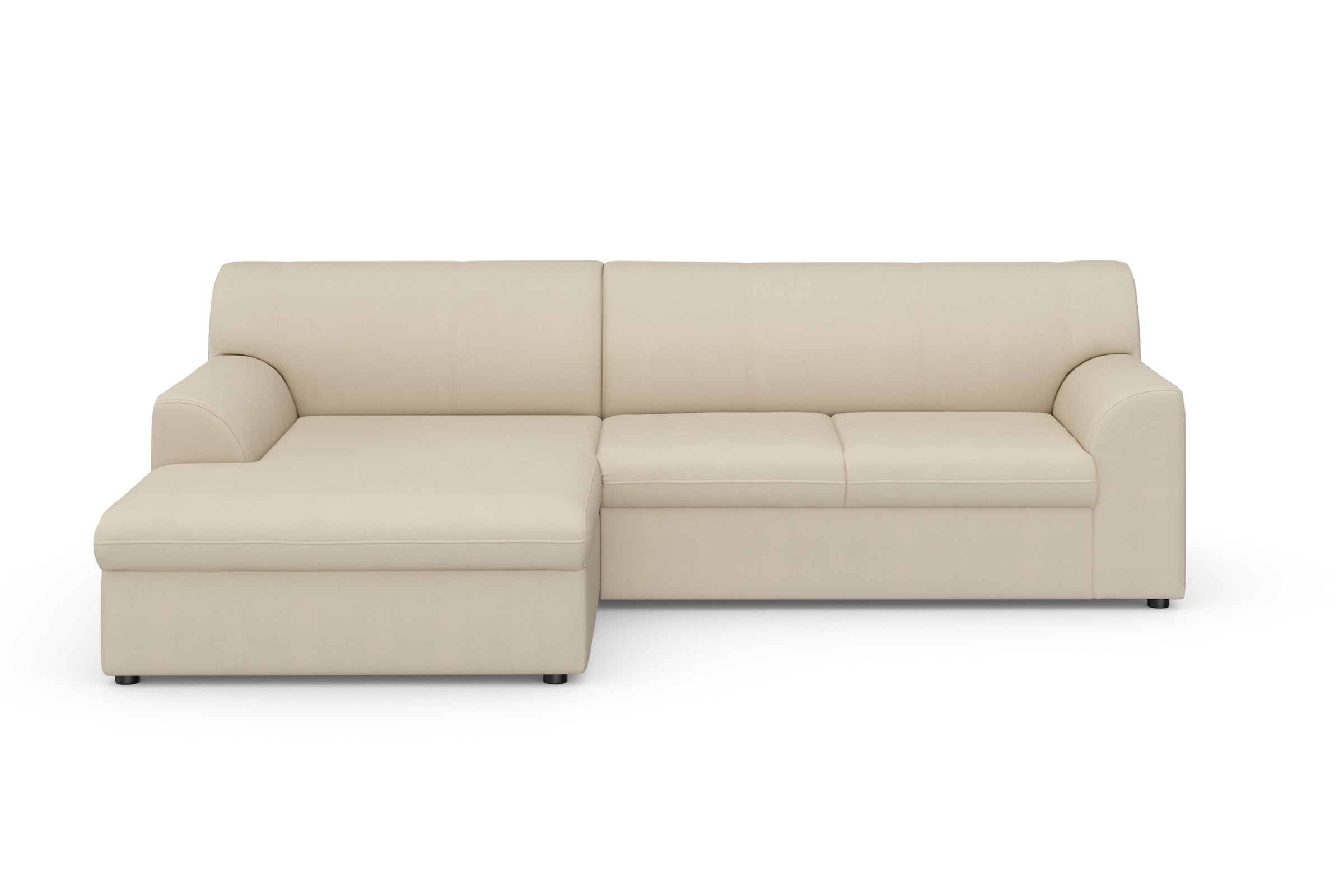 DOMO collection Ecksofa »Topper, elegant und zeitlos, kompaktes Stellmaß 245/155cm, L-Form«, mit Recamiere, wahlweise mit Schlaffunktion