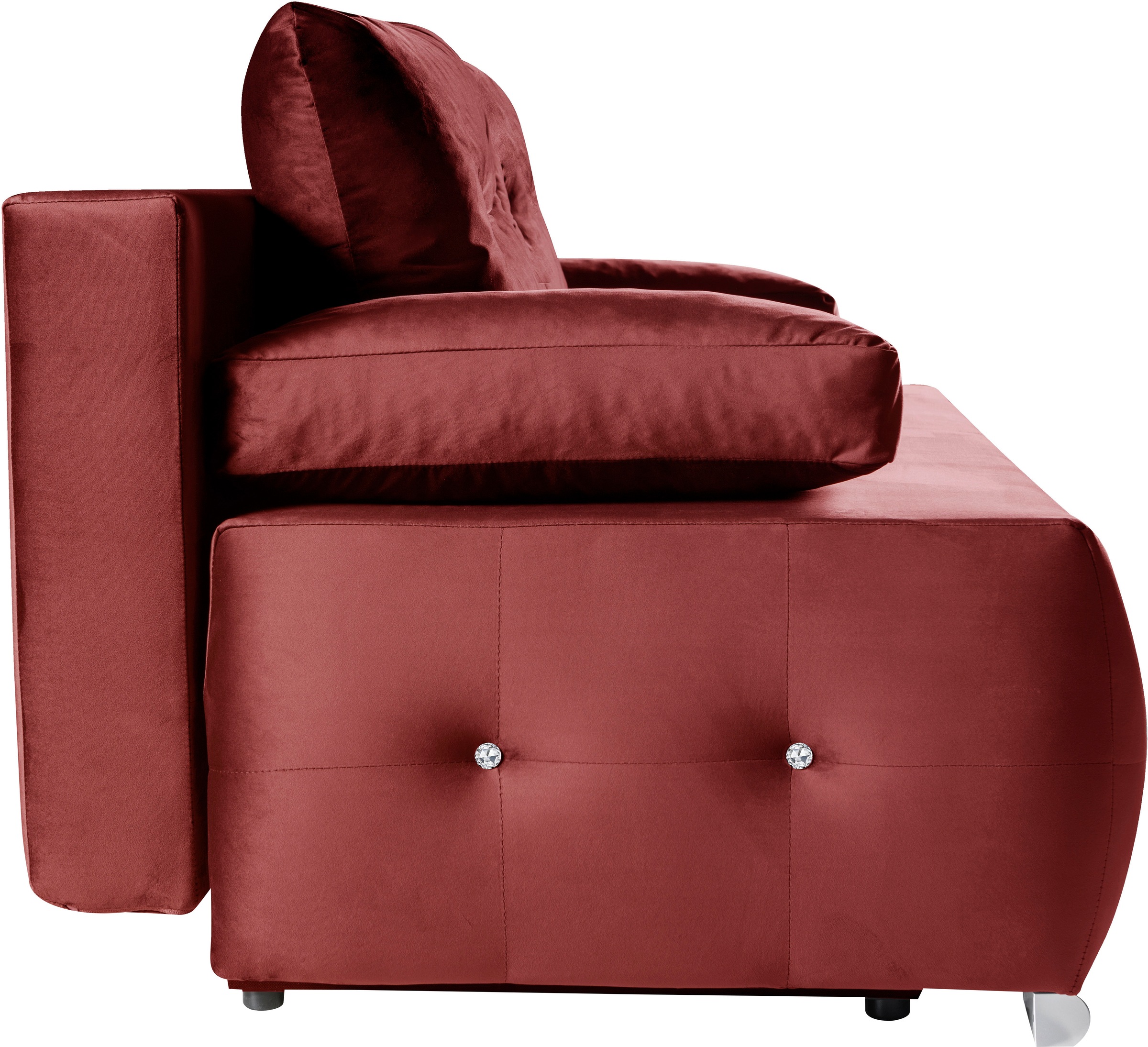 WERK2 Schlafsofa »Monaco«, 2-Sitzer Schlafcouch mit Bettkasten & funkelnden Ziersteinchen