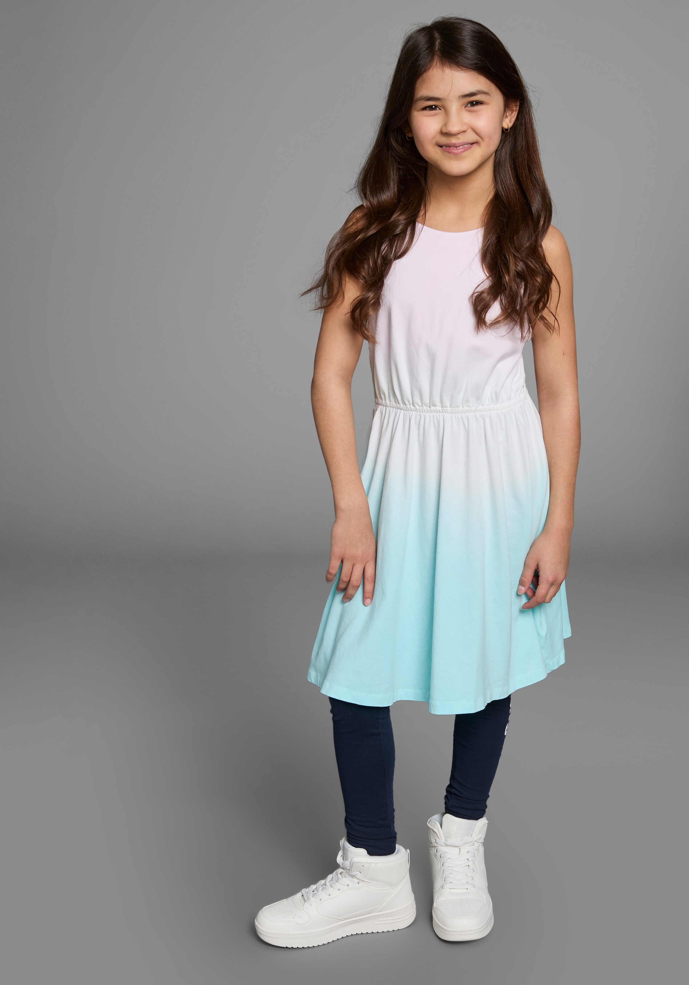 KangaROOS Jerseykleid festliche Anlässe,  kniefreie Länge,  trendiger Dip-Dye-Look