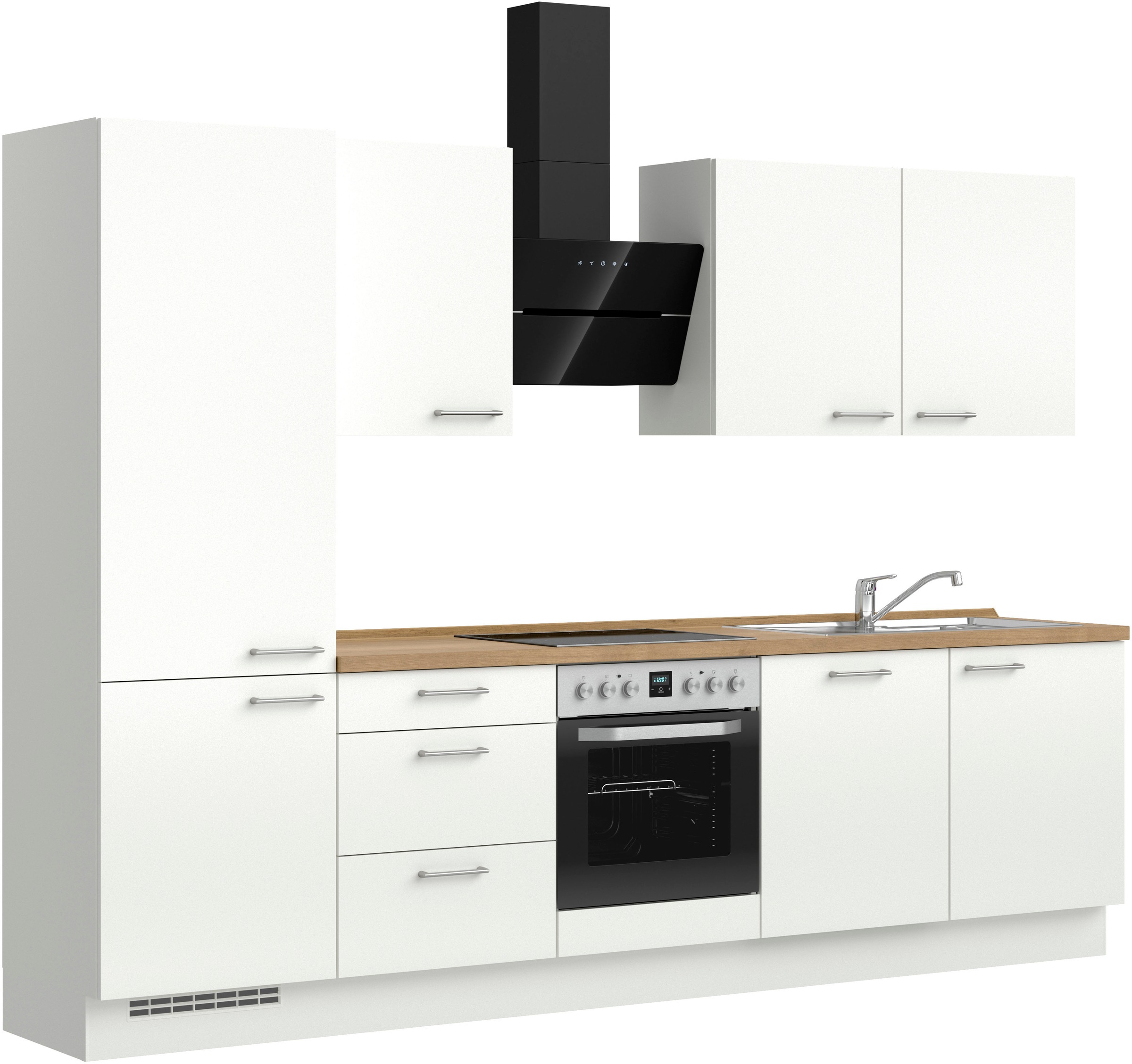 nobilia® Küchenzeile »"Laser II"«, vormontiert, Ausrichtung wählbar, Breite 300 cm, wahlw. mit E-Geräten